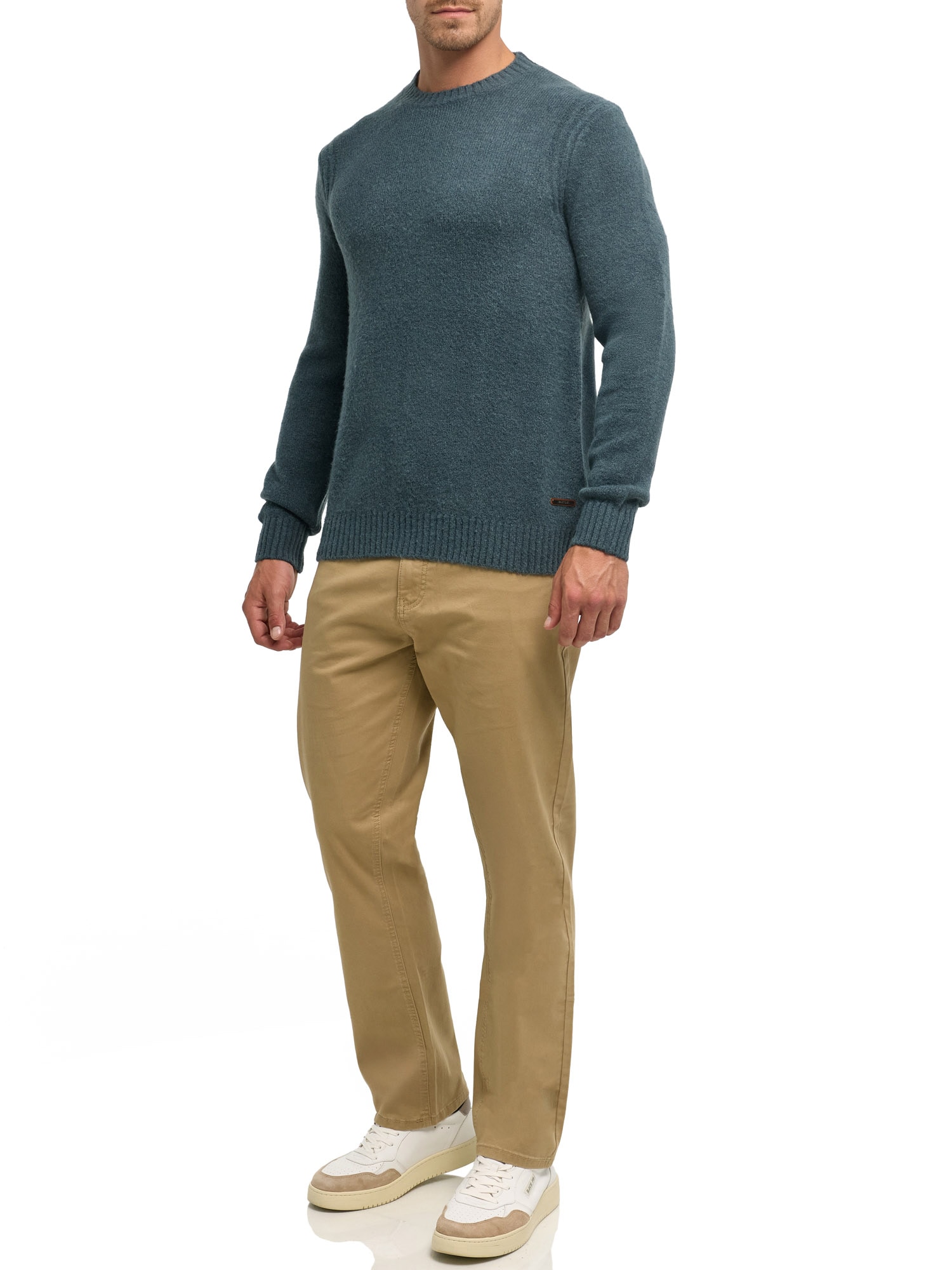 Indicode Rundhalspullover »INVestdale o-neck« Materialmix, regular fit