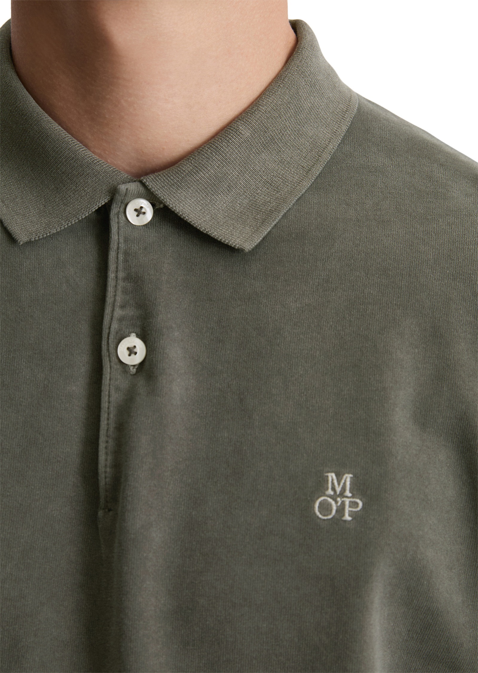 Marc O'Polo Langarm-Poloshirt »aus reiner Bio-Baumwolle«