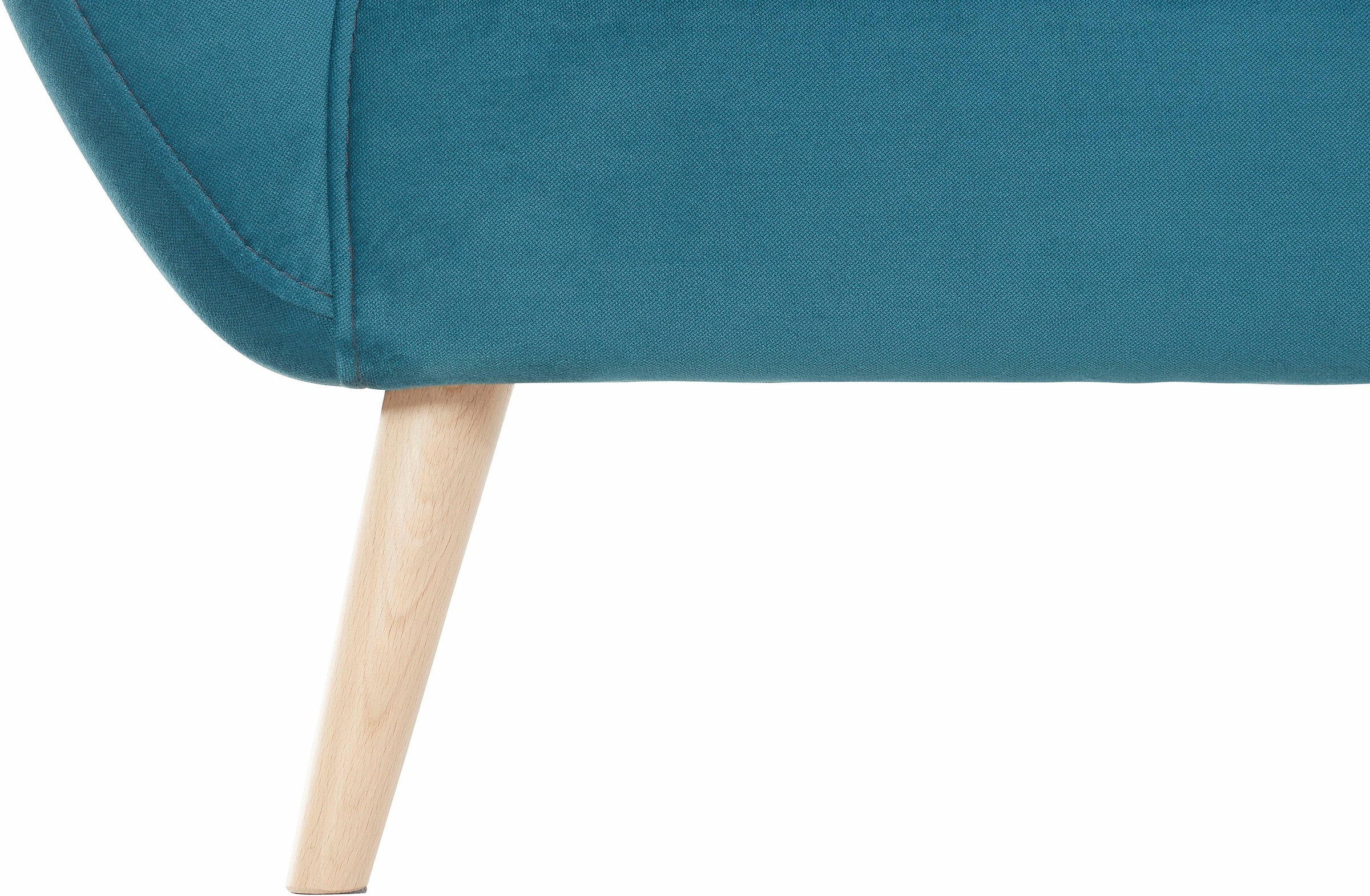 exxpo - sofa fashion 2-Sitzer »Scandi, bequem, aufwendige Rückenpolsterung für mehr Sitzkomfort«, akuelle Farben in hochwertige Bezugsqualitäten, Holzfuß