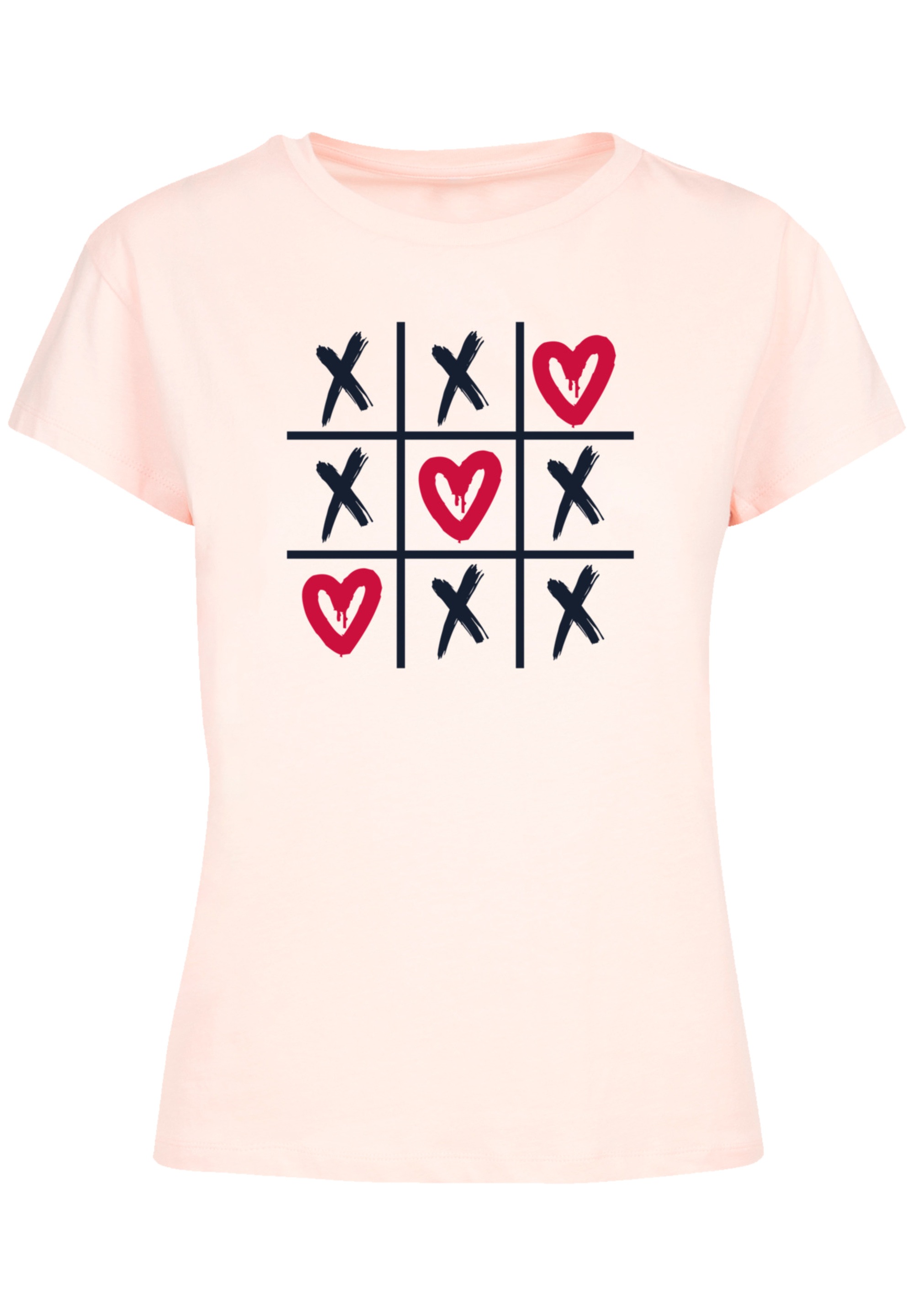 F4NT4STIC T-Shirt »Valentinstag Herz Tic Tac Toe«, Premium Qualität