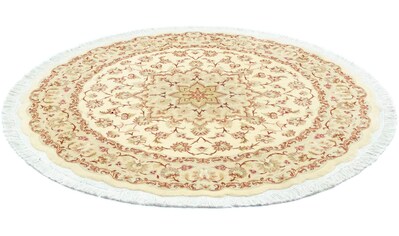 Teppich »Täbriz 60 Raj Teppich handgeknüpft beige«, rund