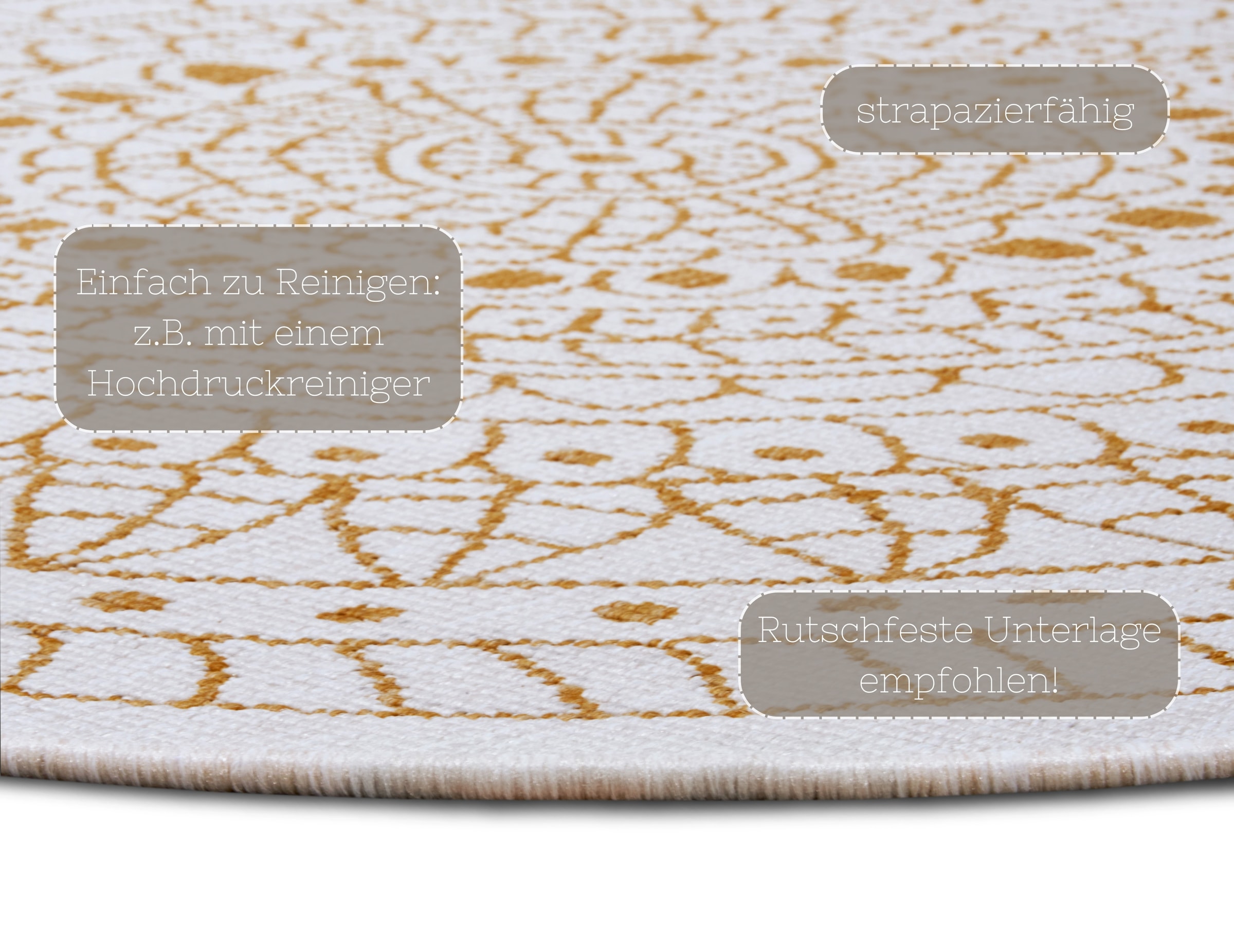 NORTHRUGS Teppich »Porto Wendeteppich«, rund, In-& Outdoor, Wetterfest, Balkon, Garten, Wohnzimmer, Wasserfest