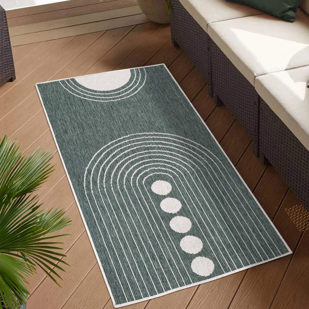 Carpet City Outdoorteppich »DUO RUG 5739«, rechteckig, 5 mm Höhe, Wendeteppich Wetterfest In- & Outdoor, Balkon, Terrasse, Wohnzimmer