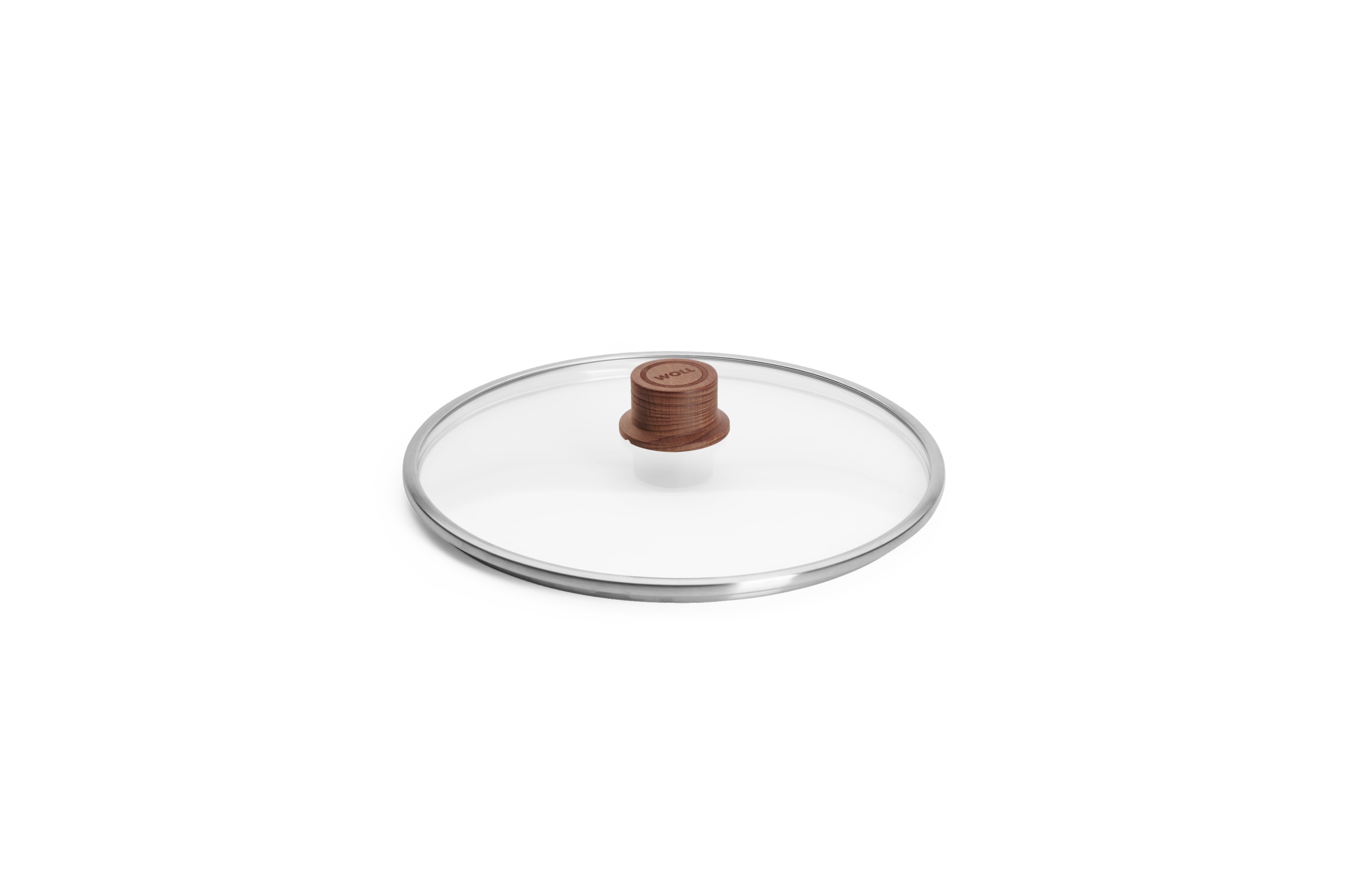 WOLL "WOLL Eco Logic Sicherheitsglasdeckel mit Holzknopf, rund" Hitzebeständig, Spülmaschinengeeignet, für Pfannen und Töpfe