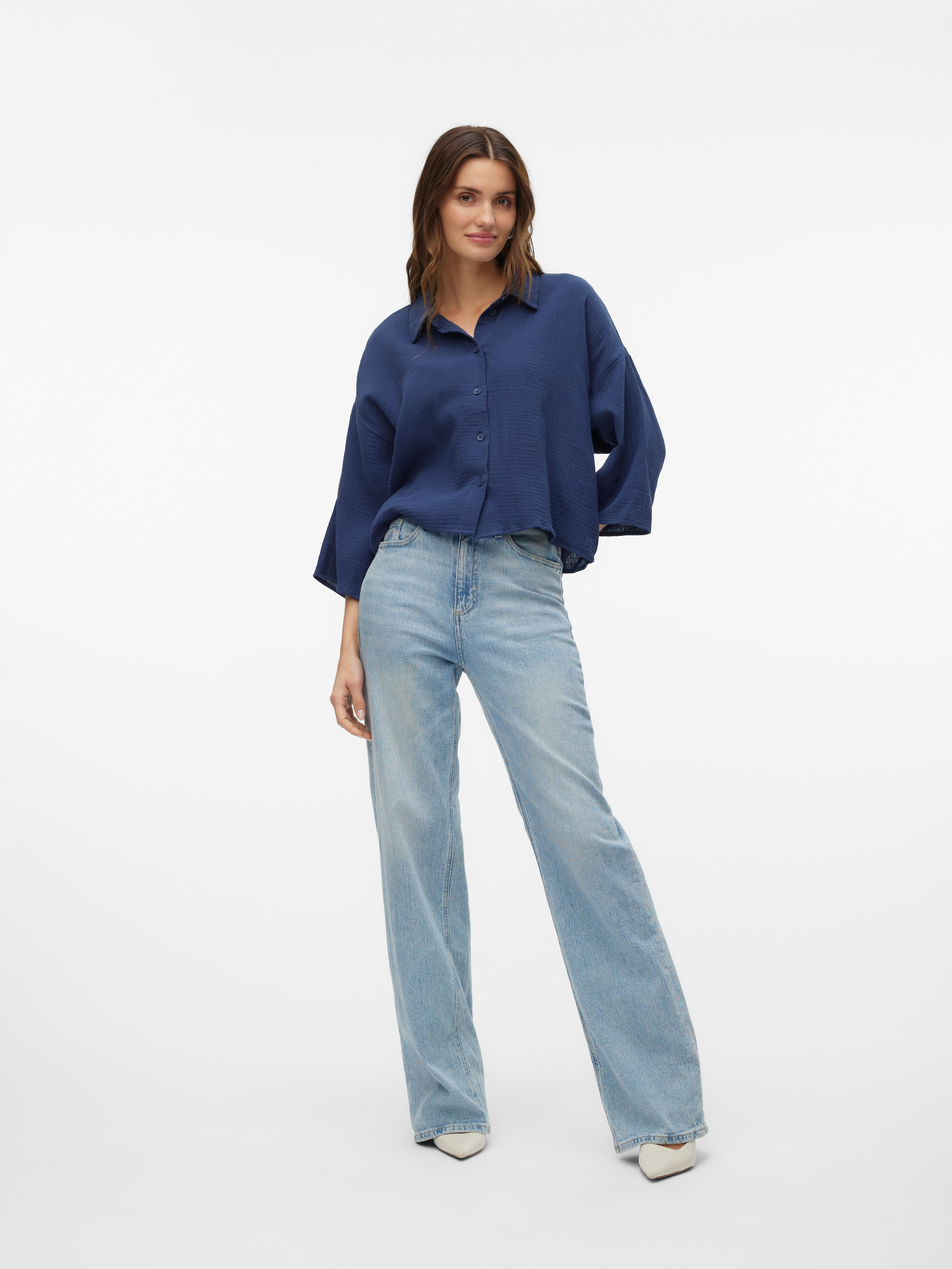 Vero Moda Hemdbluse »VMNATALI CROP SHIRT WVN NOOS«