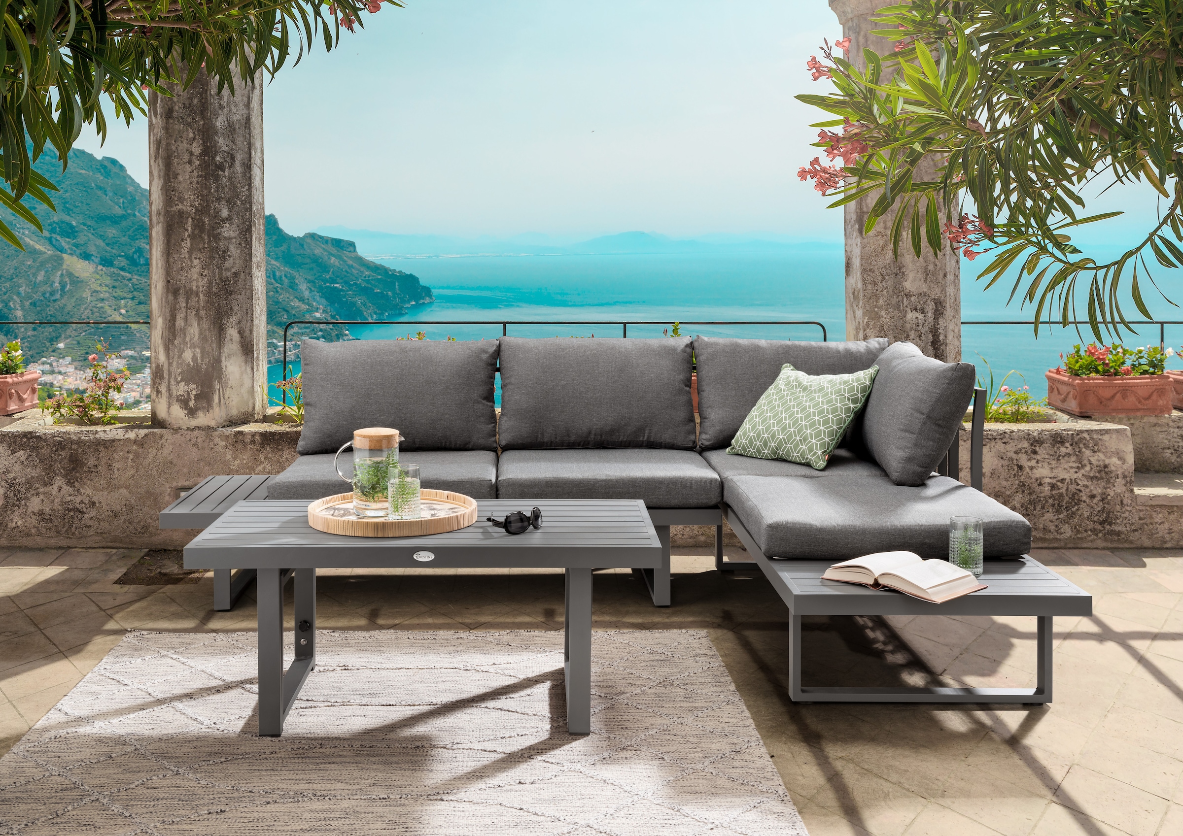 Gartenlounge-Set DESTINY, grau, Aluminium, Sitzmöbel-Sets, "SEA POINT", Aluminium