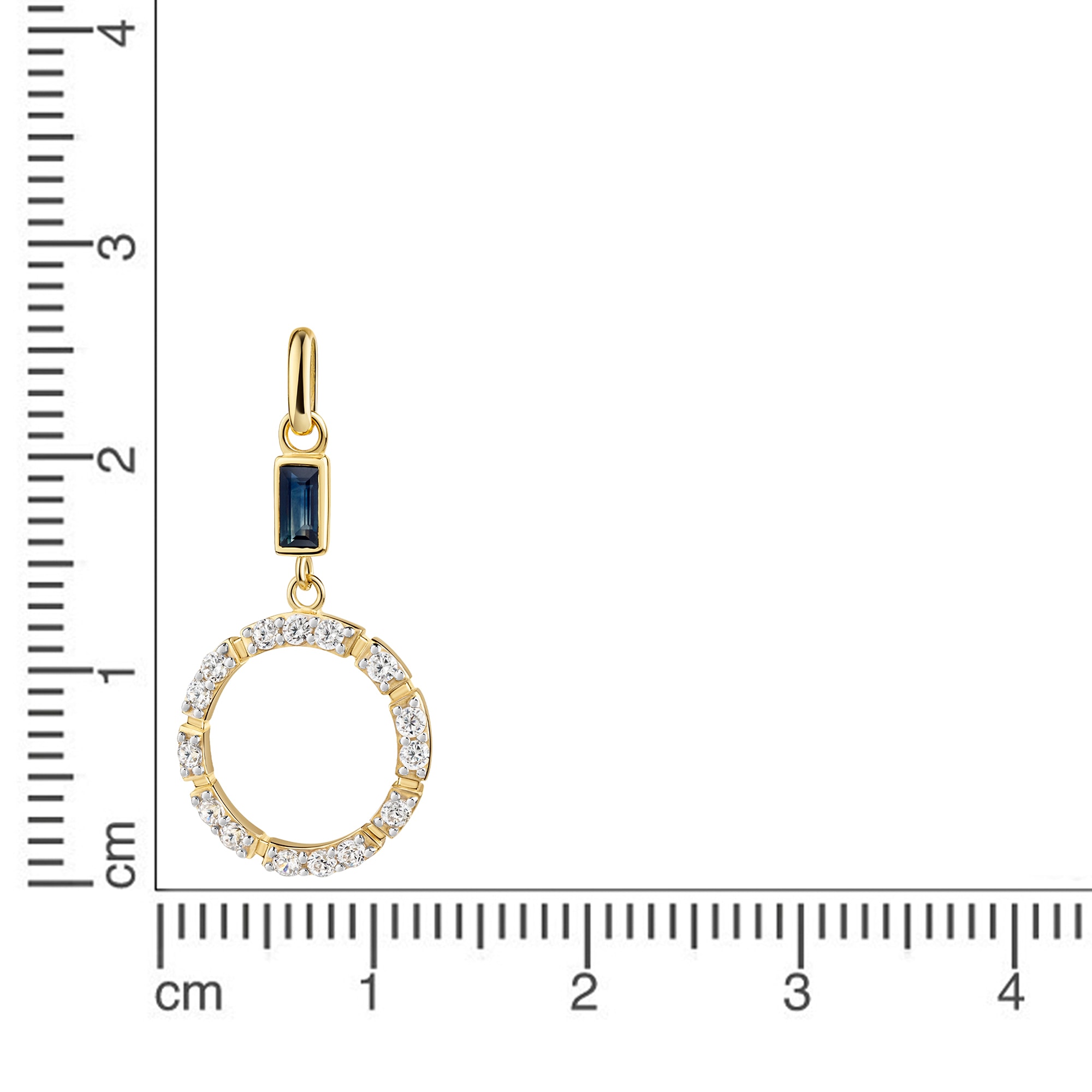 Firetti Kettenanhänger »Schmuck Geschenk Gold 333 Halsschmuck Anhänger Baguette Kreis« ()  mit Zirkonia (synth.), Saphir