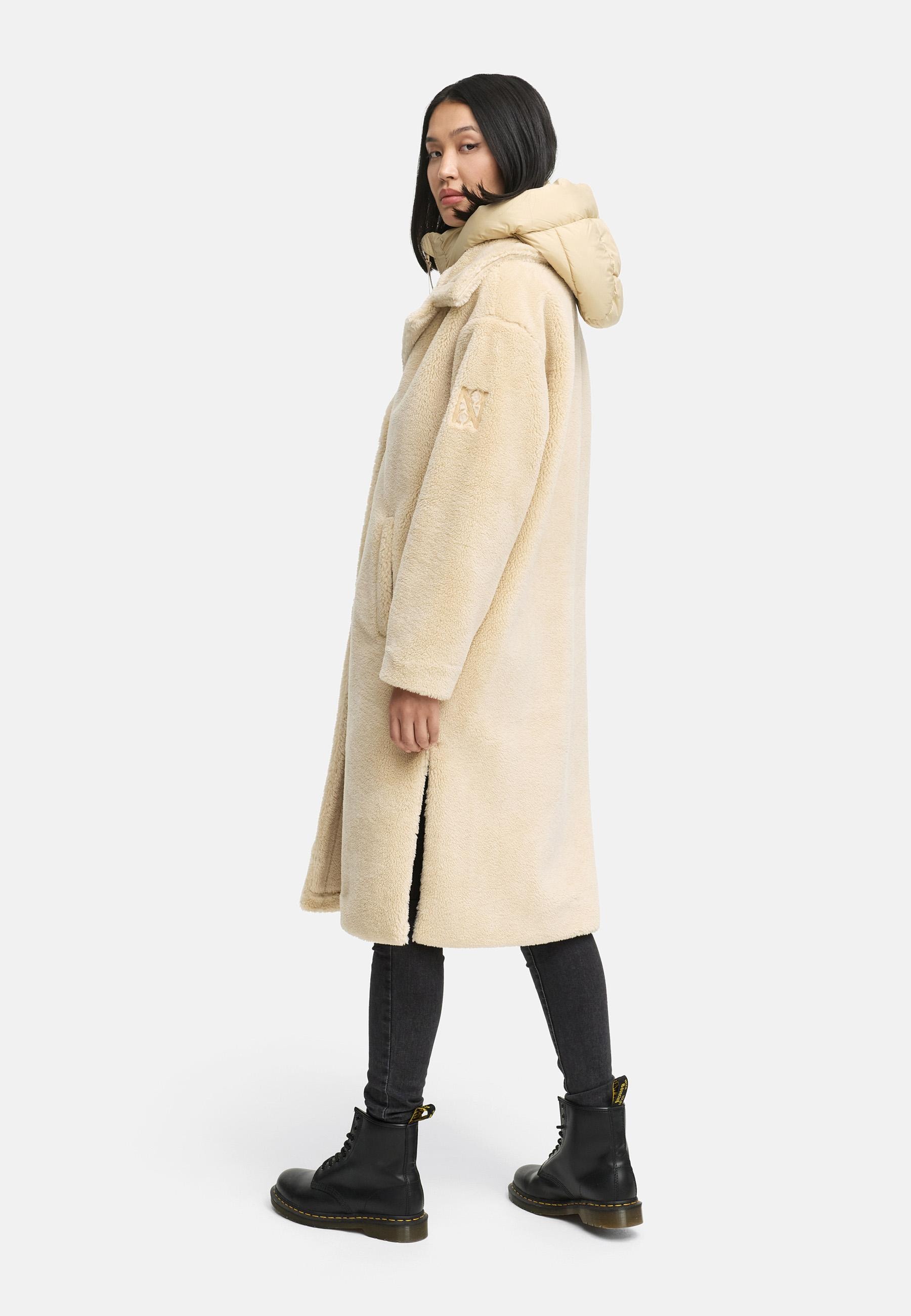 Navahoo Wintermantel »Teddyzauber 14«, Plüschmantel aus Teddyfleece mit abnehbmarem Krageneinsatz