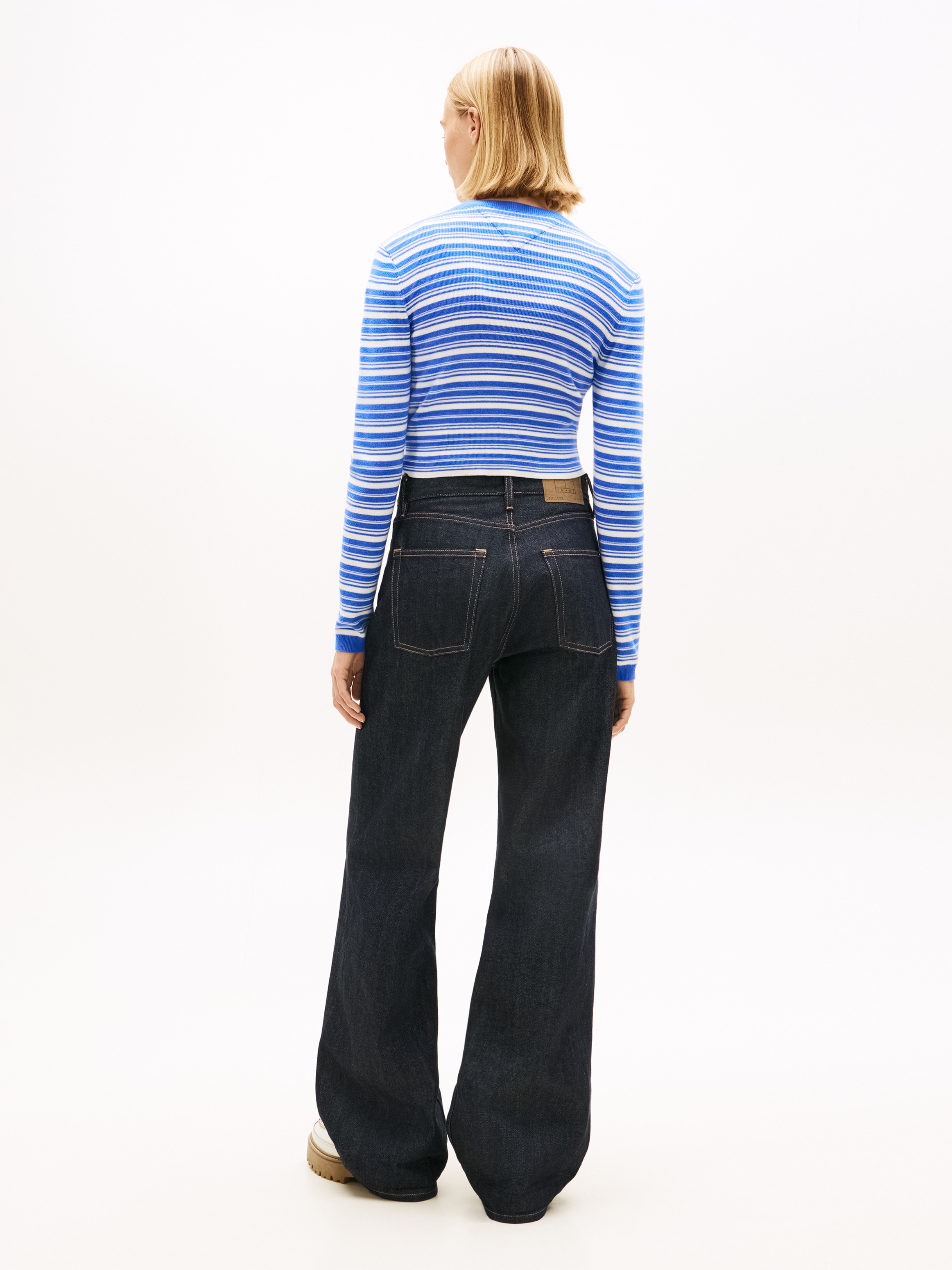 Tommy Jeans Strickjacke »TJW CREW NECK STRIPE CARDI EXT« reine Baumwolle, Streifen Look