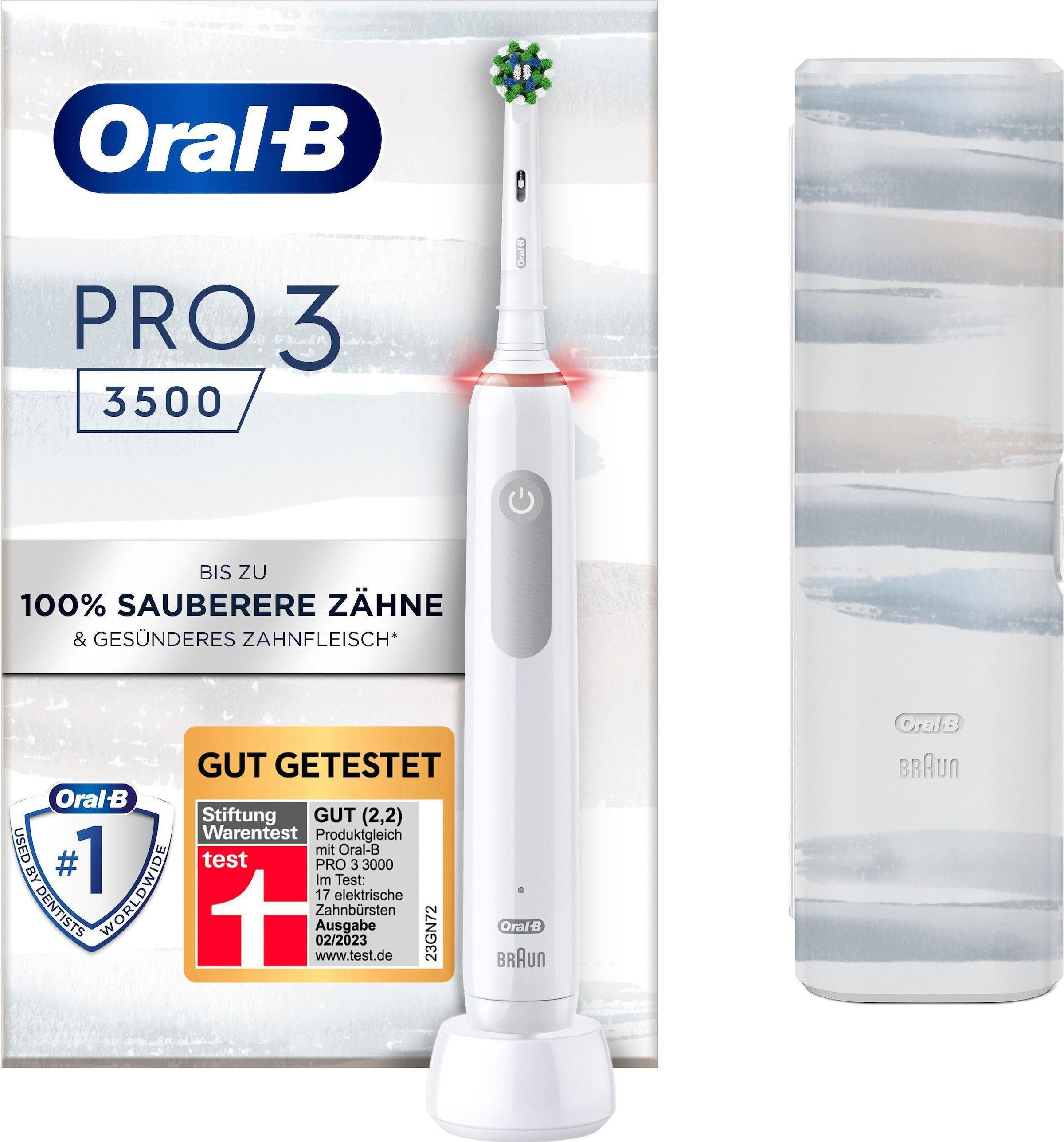 Oral-B Elektrische Zahnbürste »3 3500«, 1 St. Aufsteckbürsten, 3 Putzmodi