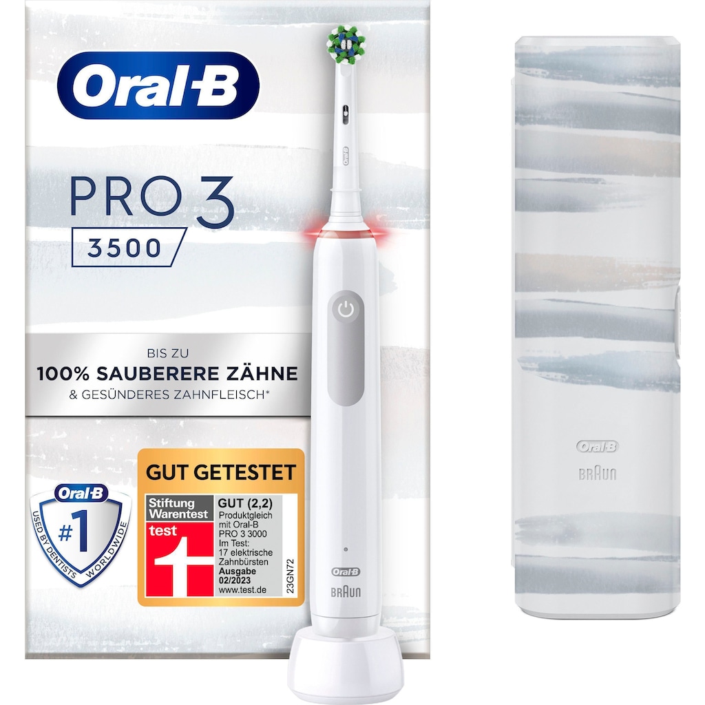 Oral-B Elektrische Zahnbürste »3 3500«, 1 St. Aufsteckbürsten, 3 Putzmodi