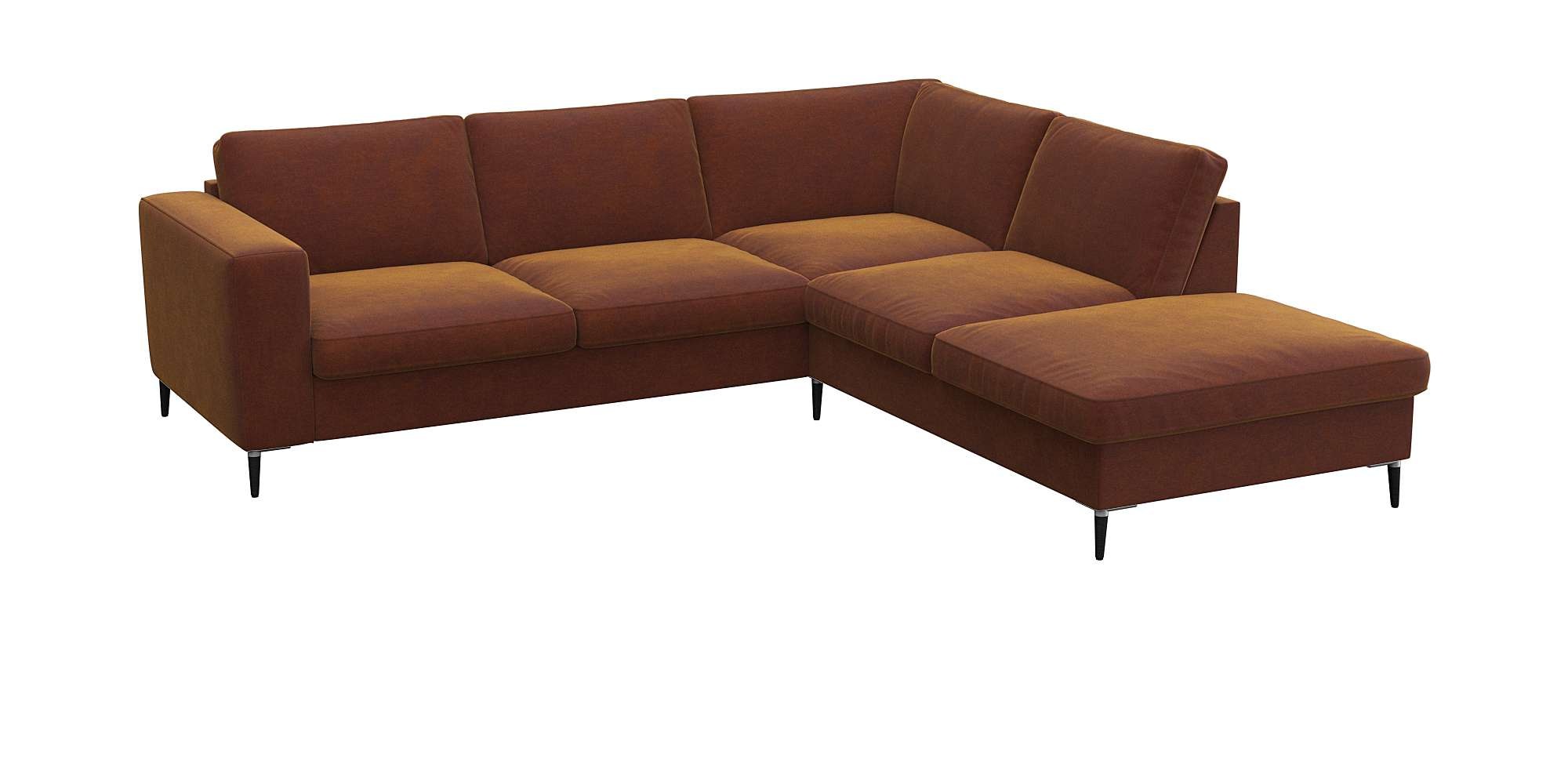 FLEXLUX Ecksofa »Fiore, bequem und komfortabel, zeitlos, OTTOs Choice, L-Form«, breite Armlehnen, Füße Alu/schwarz, B/T 241/225 cm, Kaltschaum im Sitz