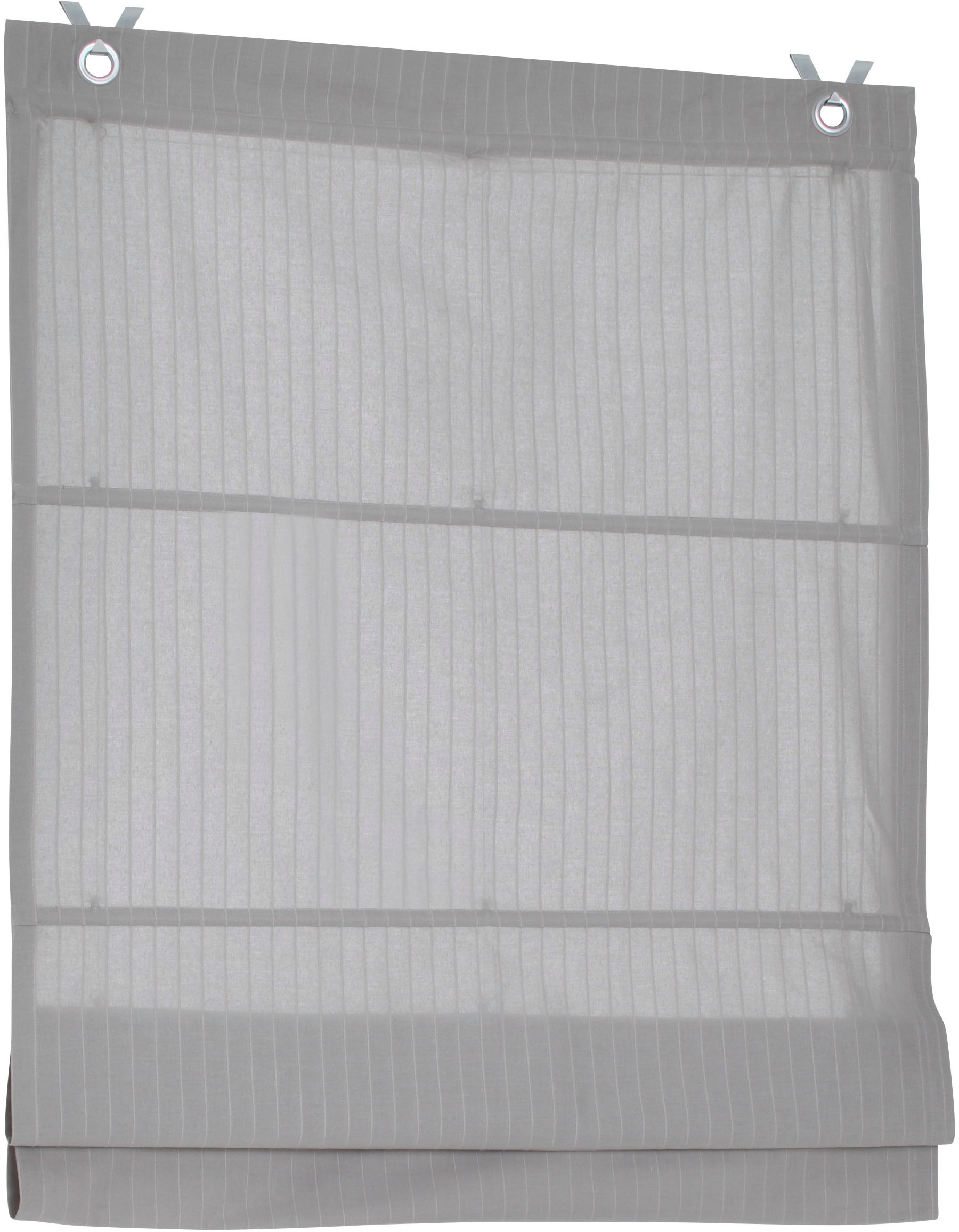 Raffrollo KUTTI, B:100cm H:140cm, grau, Obermaterial: 100% Baumwolle, Küche, Raffrollos, "Verlock", blickdicht, Baumwolle, Hakenaufhängung