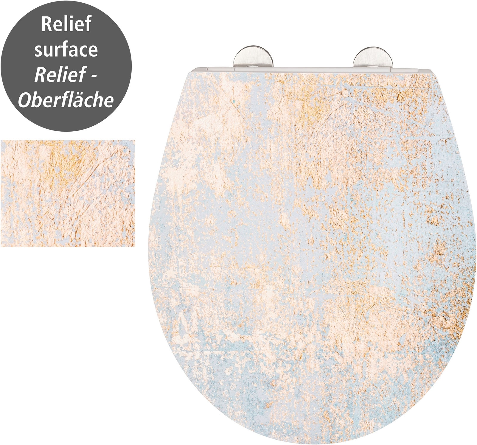 WENKO WC-Sitz »Agate« mit Relief, aus antibakteriellem Duroplast