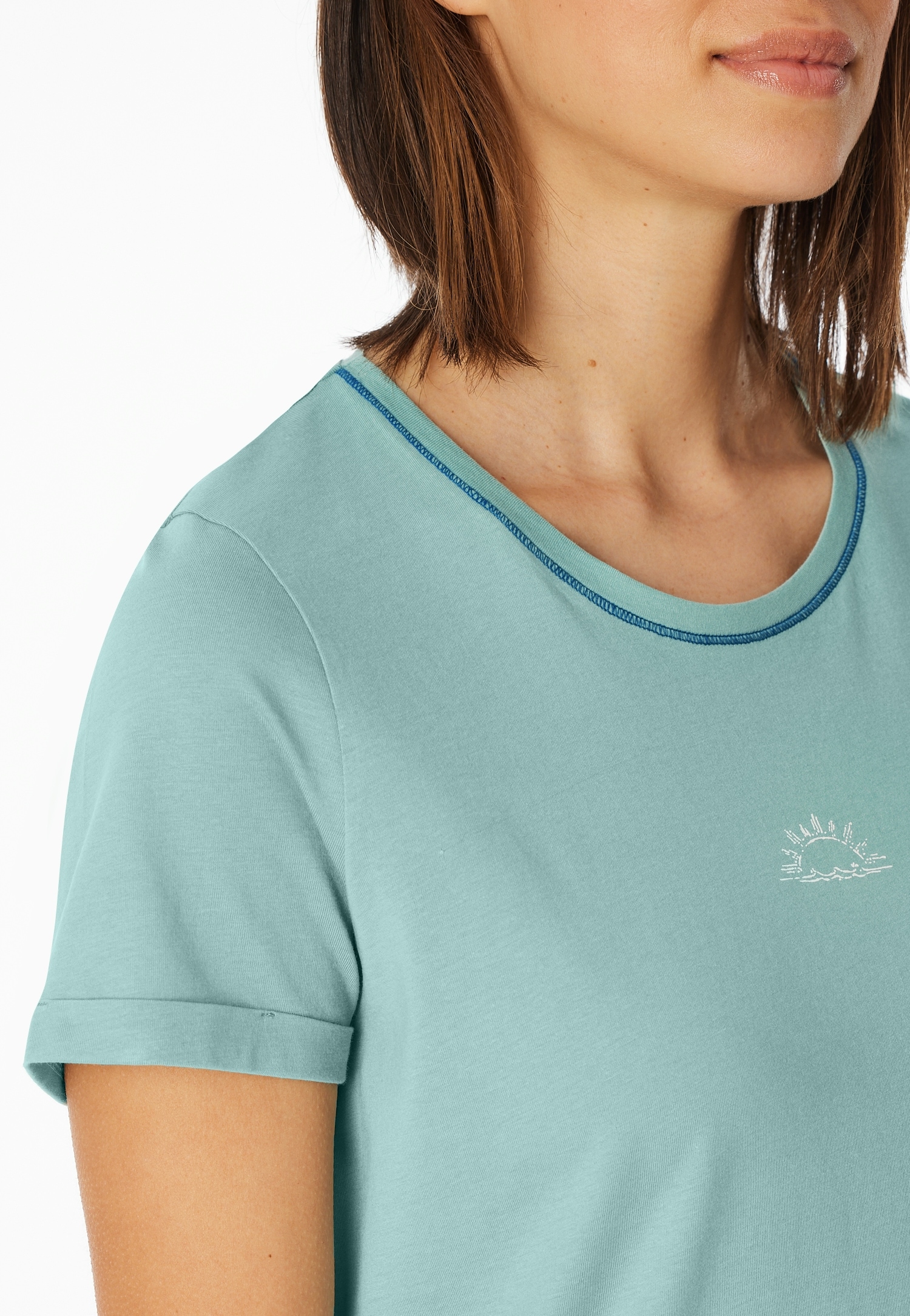 Schiesser Nachthemd »Casual Essentials«, mit Statement-Print, Baumwolle, kurzärmelig, Rundhalsausschnitt