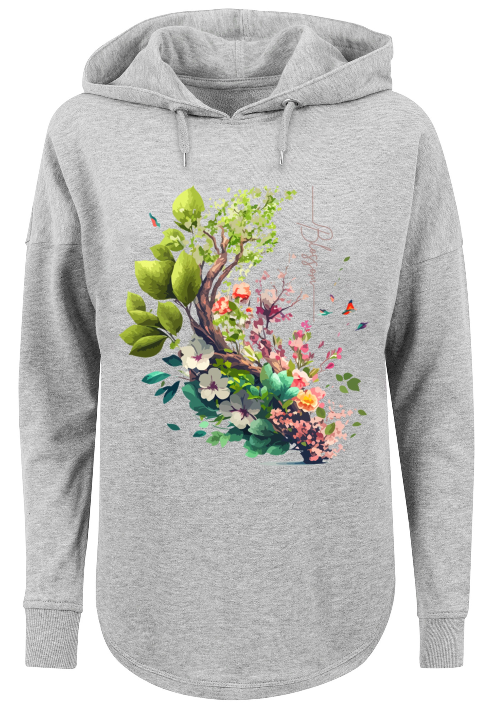 F4NT4STIC Kapuzenpullover »Baum mit Blumen Oversize Hoodie«, Print