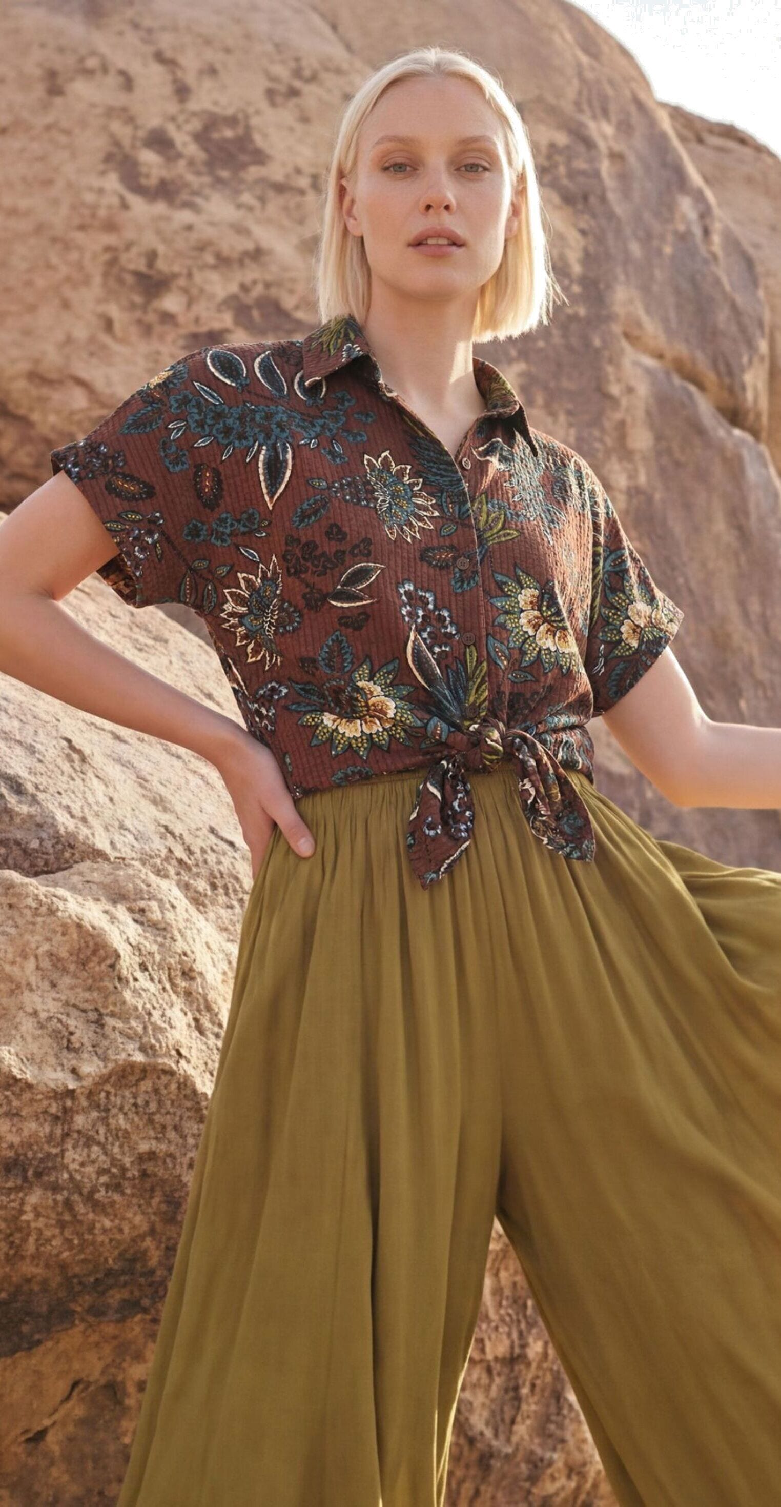 Zero Klassische Bluse »Damen kurzarm mit Print«