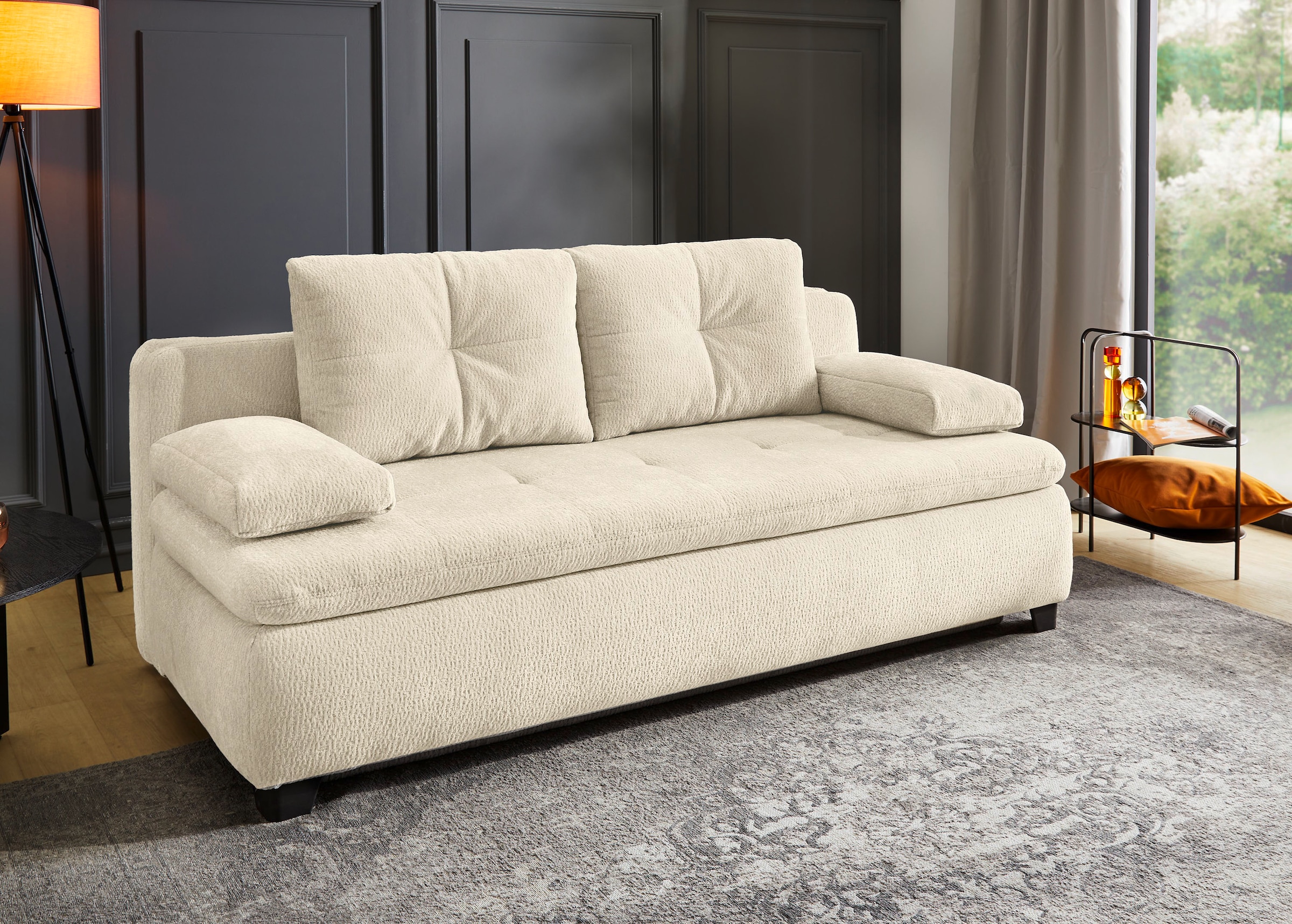 Jockenhöfer Gruppe Schlafsofa "Balu, B: 201 cm, Liegefl. 151x201 cm, Dauerschläfer" mit Schlaffunktion, Bettkasten & einfachen Hub-Schwenkbeschlag