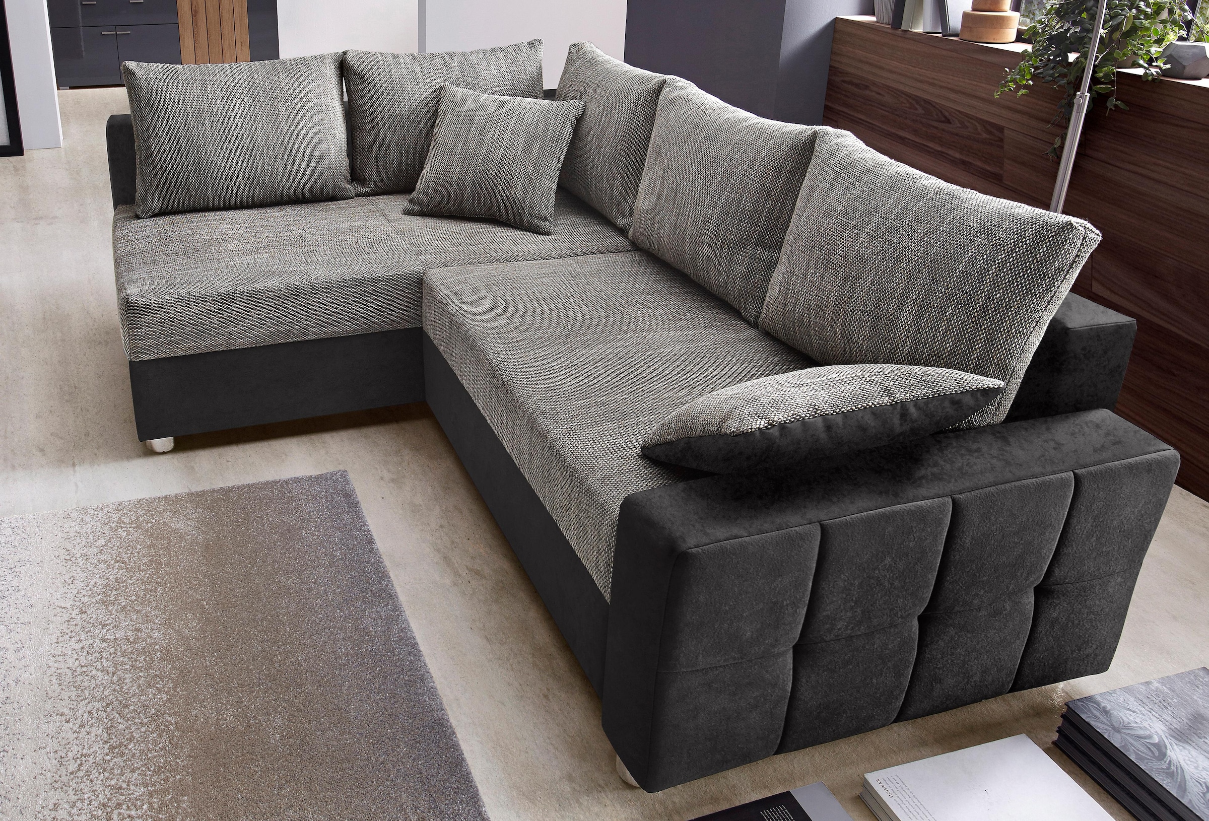 COLLECTION AB Ecksofa Parma, mit Bettfunktion, inkl. Zier- und Rückenkissen