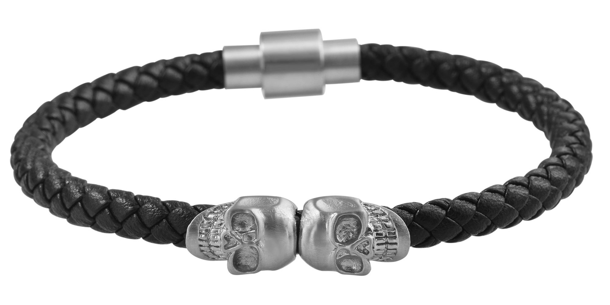 Armreif ADELIA´S "Unisex Armband – Armreif aus Leder Ø 6,0 cm cm", schwarz, Armbänder, Damen, 23cm, Leder, Armreif, Geschenkidee: zeitlos und vielseitig