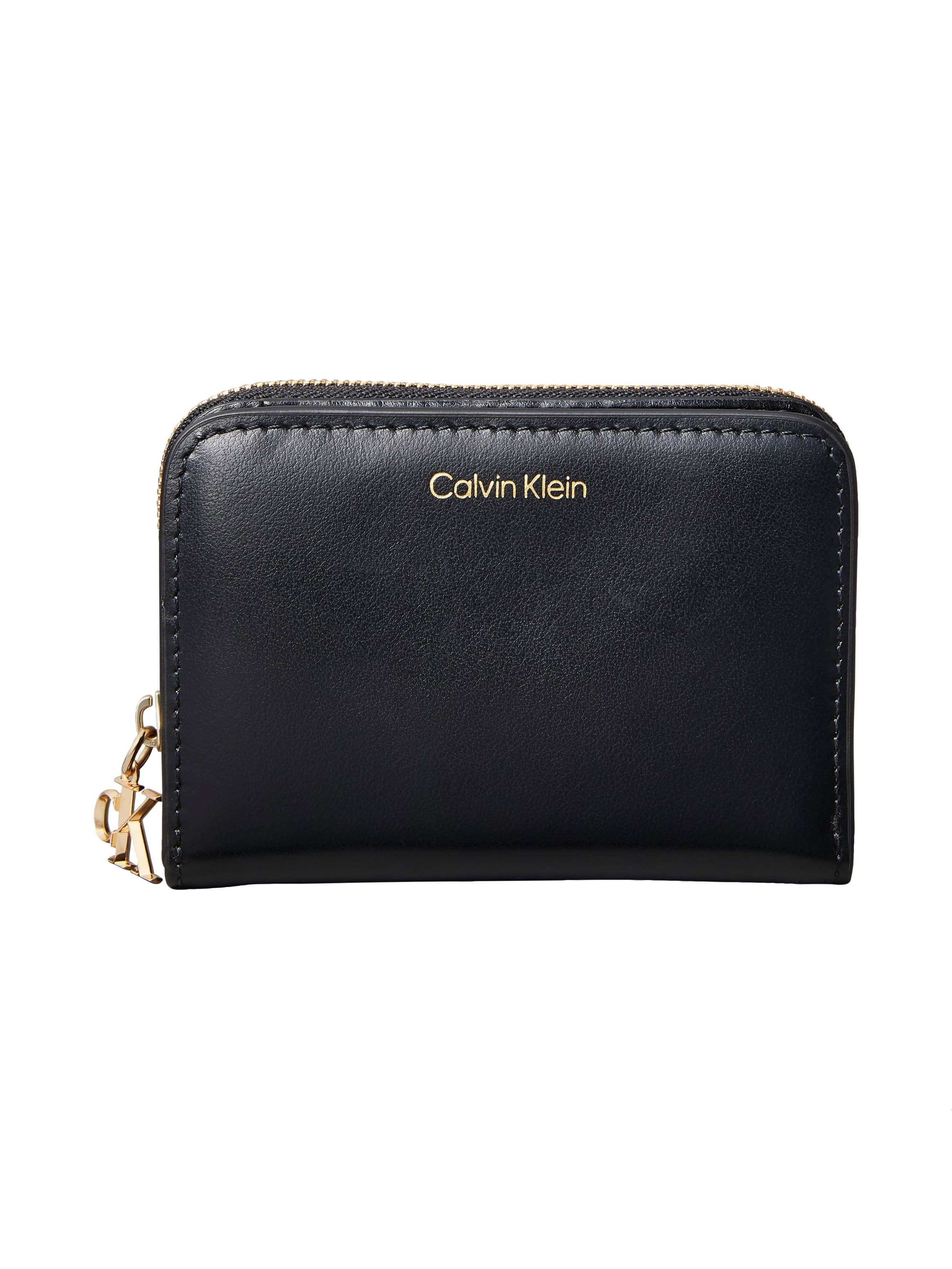 Calvin Klein "CK PULLER MEDIUM FLAP ZIP AROUND" Damen Geldbörse, Portemonnaie mit CK-Schmuck-Logo
