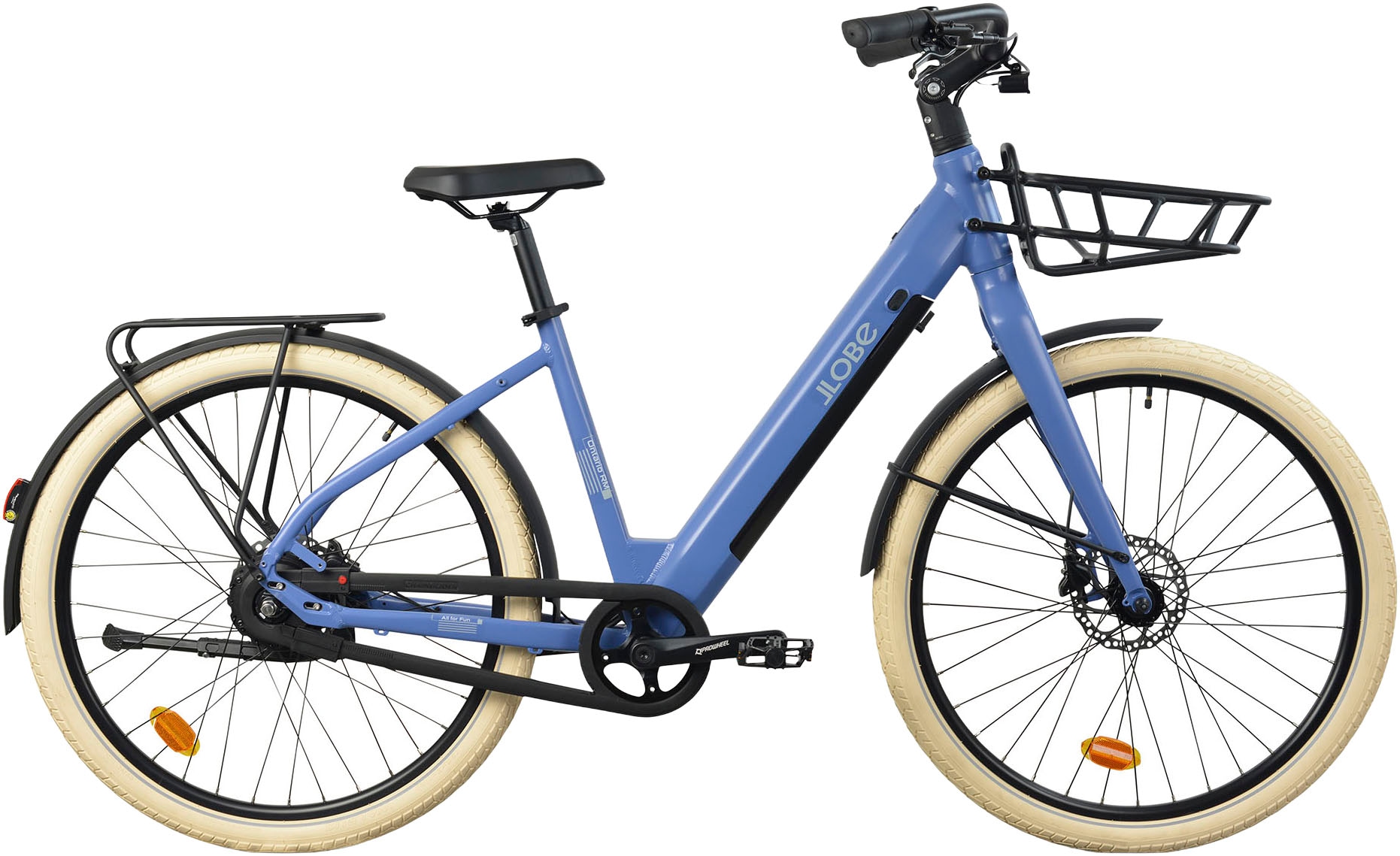 E-Bike LLOBE "CityVenture E-Bike 27,5" Ontario RM, blau" Gr. 44, blau (blau, blau), Elektrofahrräder, 46cm, 27,5 Zoll (69,85cm)