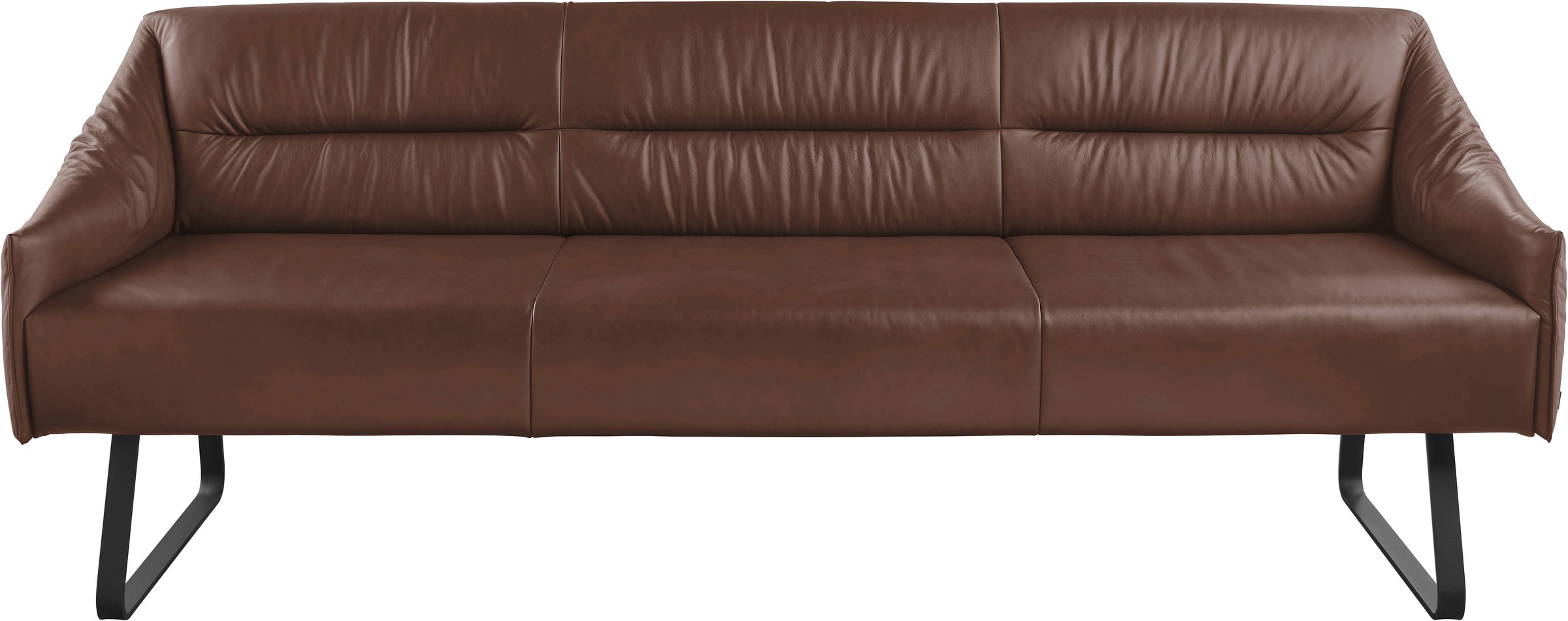 Essbank MUSTERRING "JustB SP500", braun (tobacco), B:262cm H:86cm T:70cm, Sitzbänke, Essbank, Metallkufe schwarz, verschiedene Farben, Breite 220 oder 250 cm 2