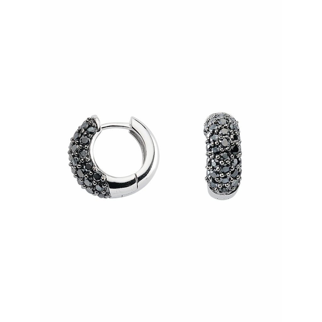 Adelia´s Paar Ohrhänger »925 Silber Ohrringe Creolen mit Zirkonia Ø 16 mm« mit Zirkonia Silberschmuck für Damen