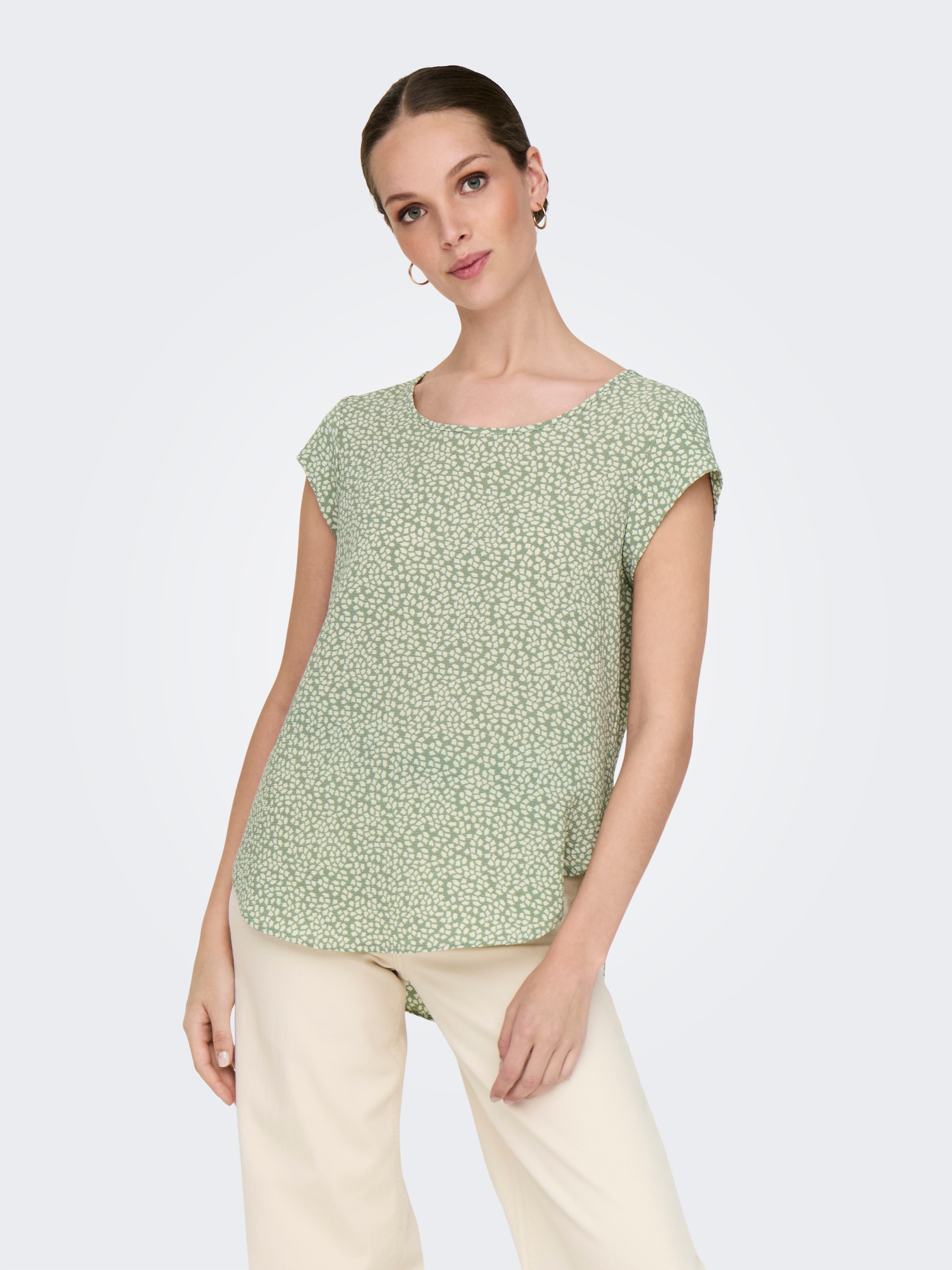 ONLY Shirtbluse »ONLVIC S/S AOP TOP NOOS PTM« mit Allover Druck