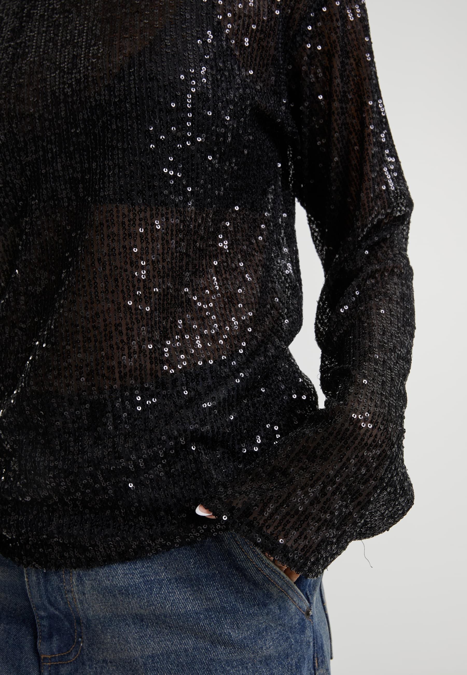 URBAN CLASSICS Longsleeve »Urban Classics Ladies Sequins Longsleeve«, (1 tlg.)