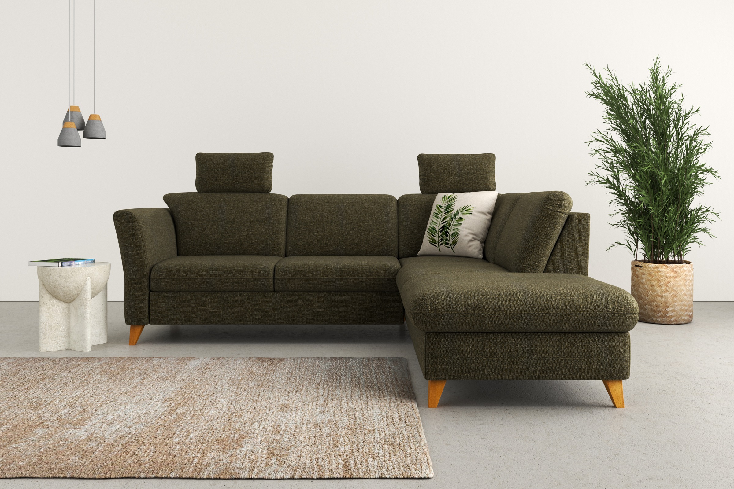 Home affaire Ecksofa "Trelleborg L-Form" Federkern-Polsterung, wahlweise mit Schlaffunktion und Stauraum