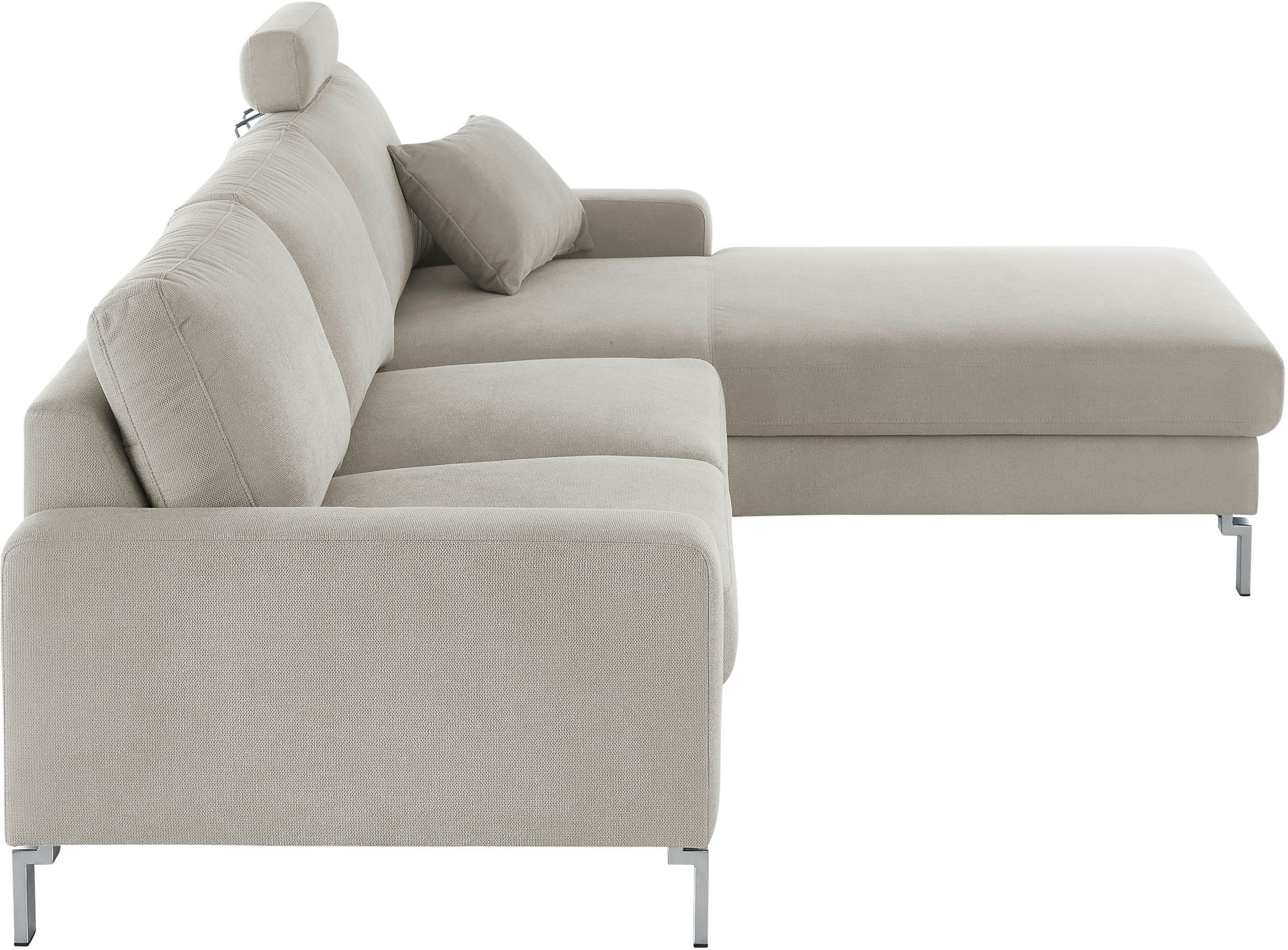 3C Candy Ecksofa »Lecce, wahlweise PUR-Schaumstoff oder Tonnentaschenfederkern«, Bett im 2,5-Sitzer, teilmotorische Schlaffunktion im Longchair, L-Form