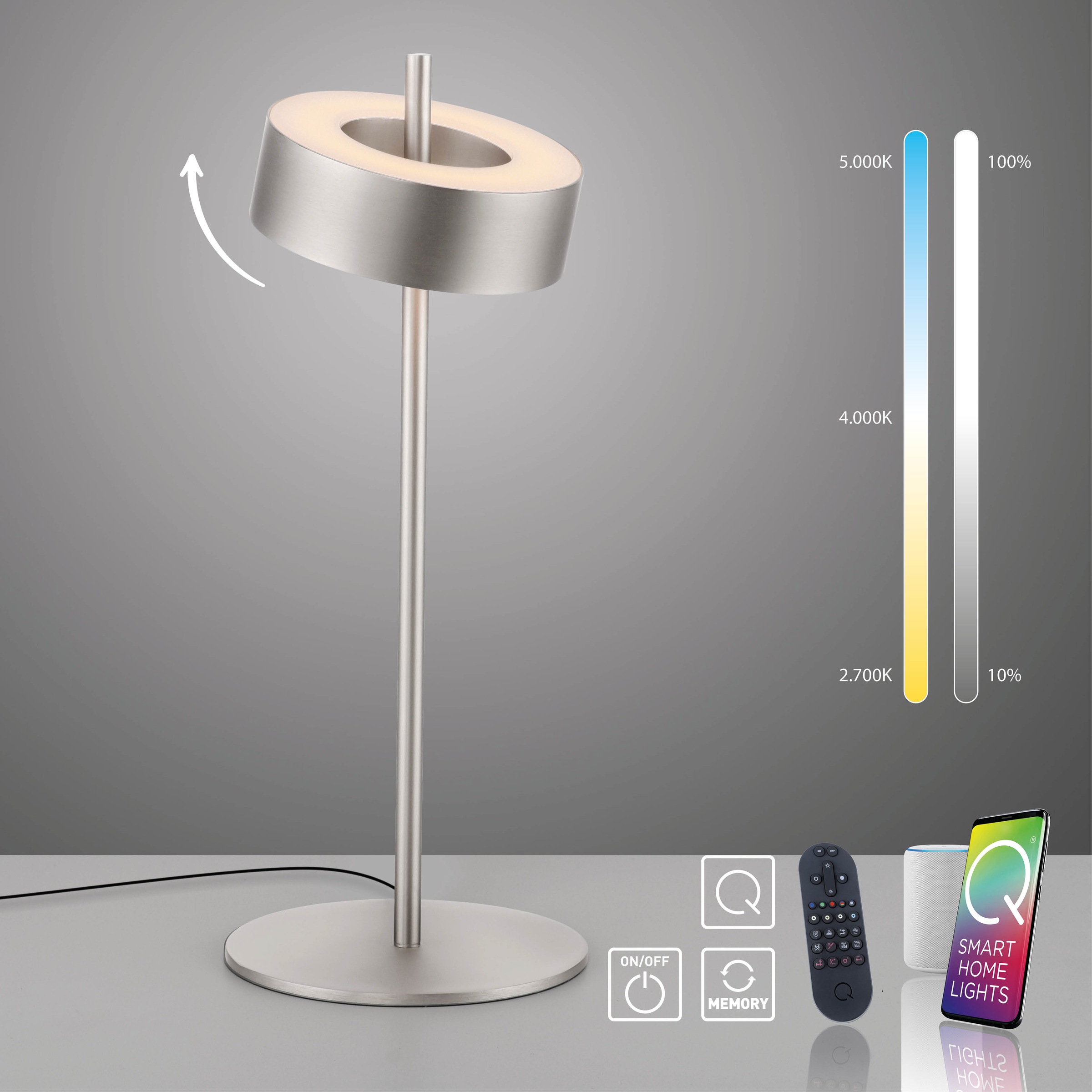 Neuhaus Q SMART HOME LIGHTS LED Tischleuchte »Q-ROTATE« LED-Board 1 Stk. warmweiß - kaltweiß