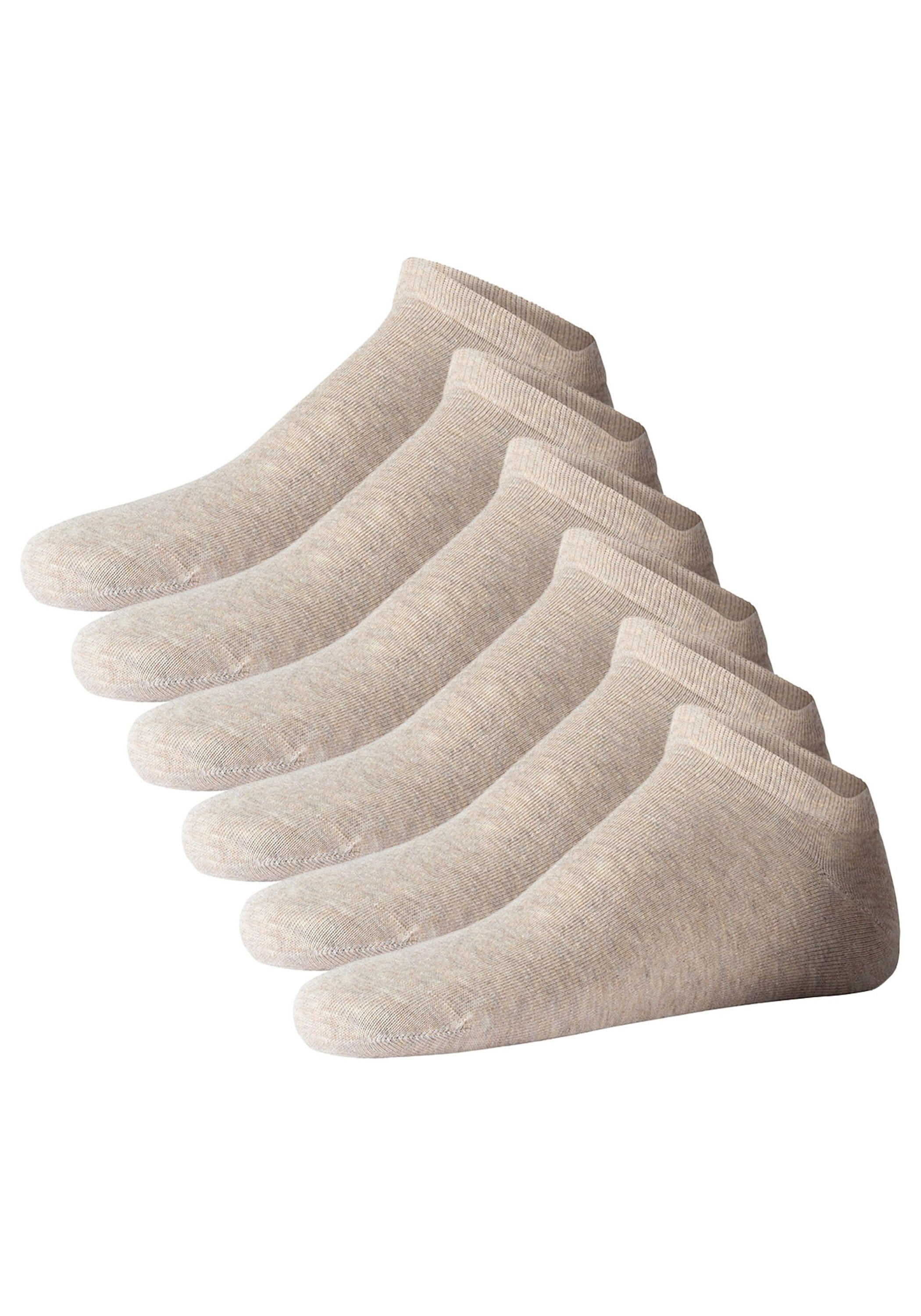 JOOP Herren Sneakersocken "Socken Unisex premium essential organic cotton Sneaker 6p 6er Pack", Gr. 43, beige, Obermaterial: 62% Baumwolle CO(Bio).