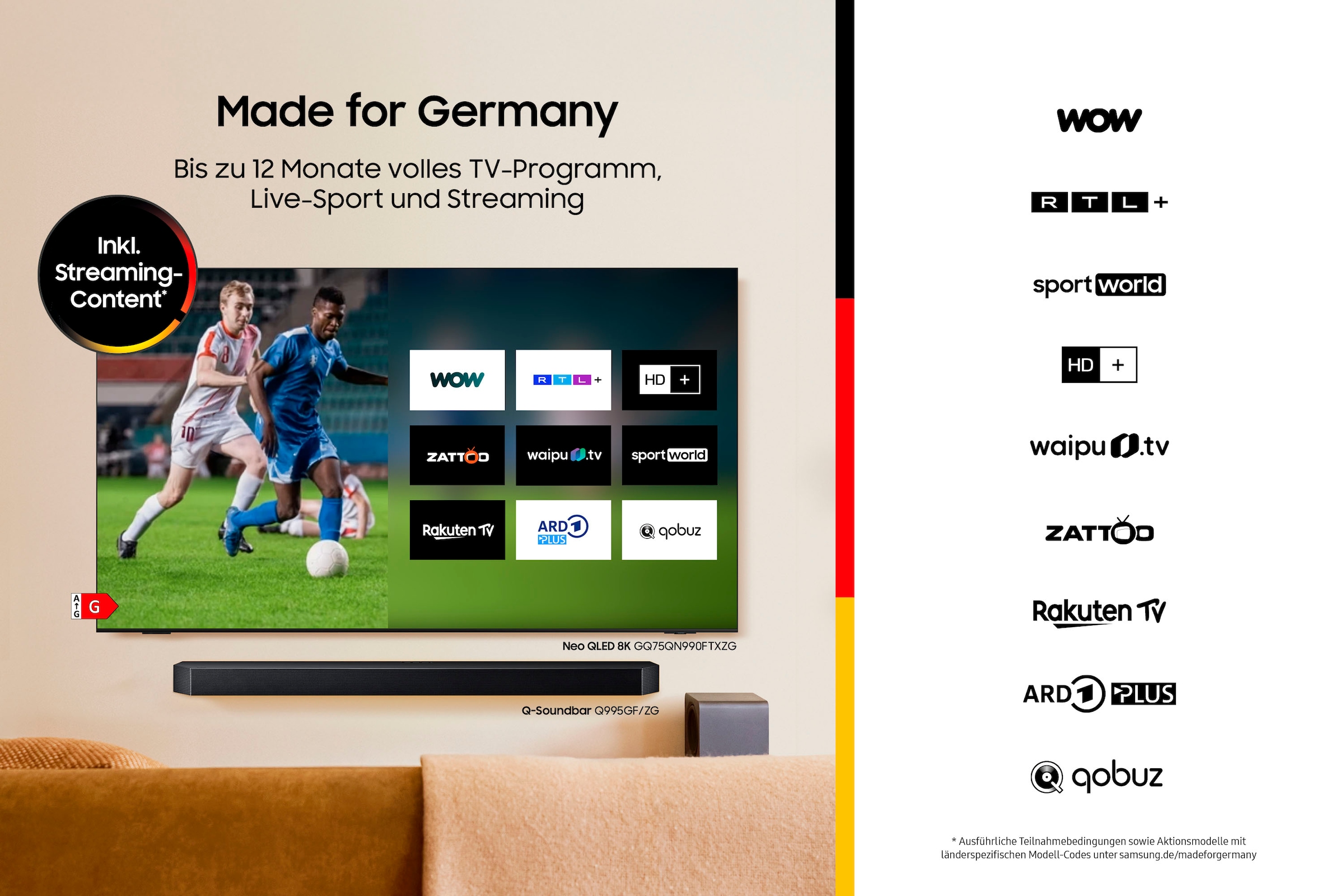 Samsung Soundbar »HW-Q810GF Q-Soundbar«, 5.1.2-Kanal Sound System, Kabellos Dolby Atmos I DTS:X, SpaceFit Sound