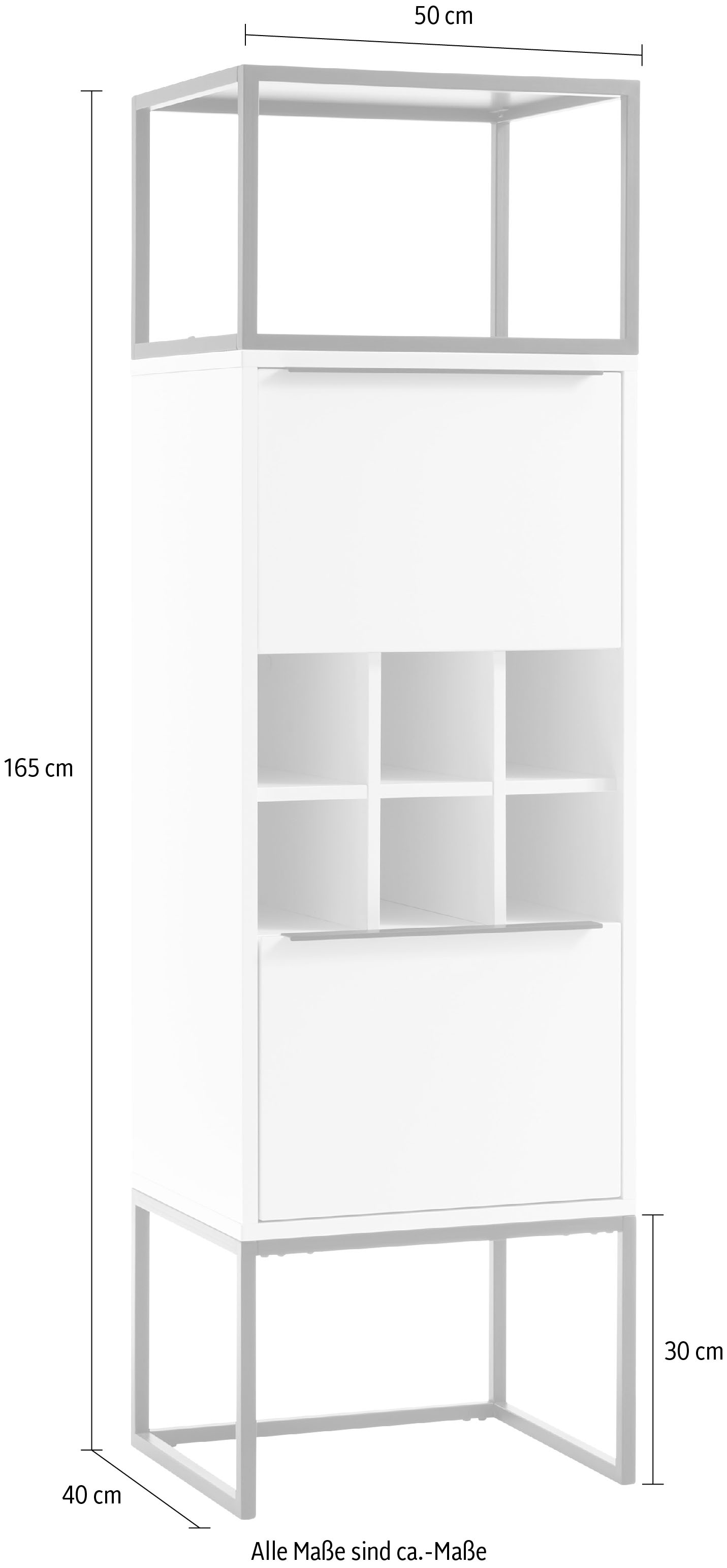 HBZ Highboard »Lille«, (1 St.), mit LED-Beleuchtung, Wohnzimmerschrank in Eiche Artisan NB