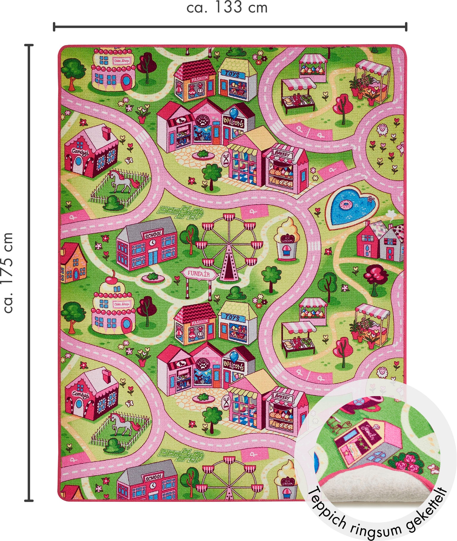 Andiamo Kinderteppich »Straße Lagerräumung«, rechteckig, 7 mm Höhe, Straßen-Spiel-Teppich, Sonderposten, für Mädchen & Jungen