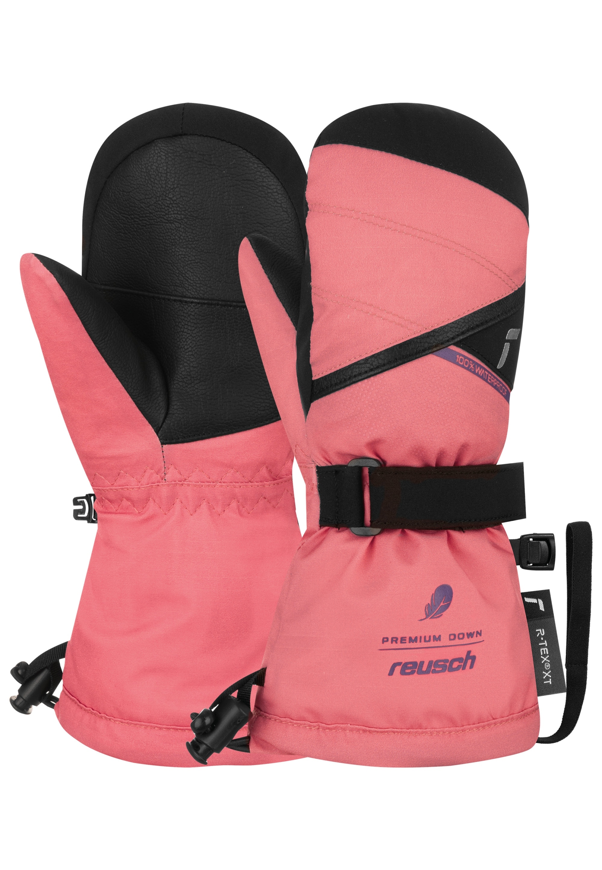 REUSCH Kinder Fäustlinge "Kaden Down R-TEX XT Mitten", rosa, Gr. 3, mehrfarbig, 80% Polyester, 10% Polyurethan, Handschuhe, mit wasserdichter