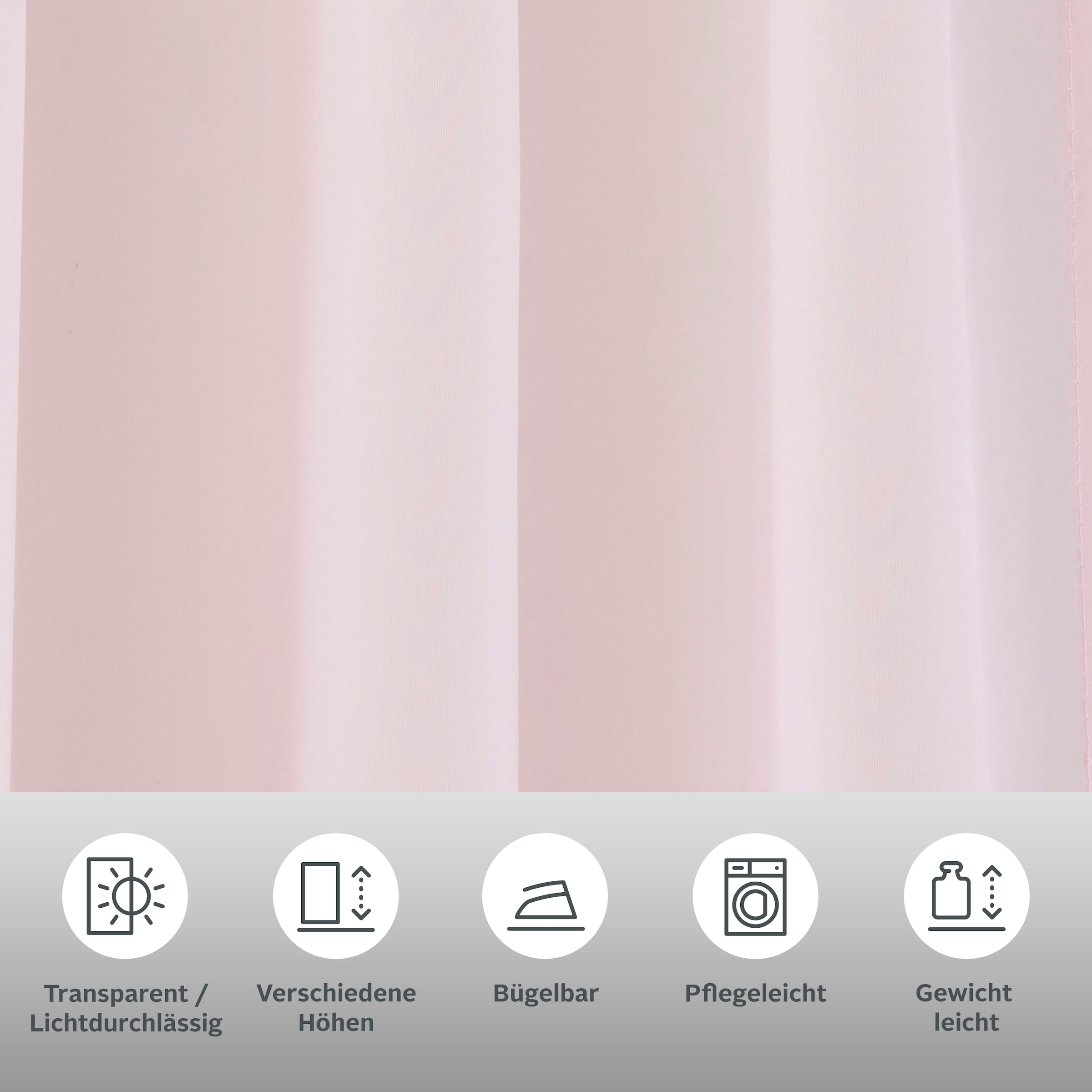 OTTO home Gardine »XANA mit Ösen, Kräuselband oder Schlaufen« Schlaufen 1 Stk. tlg. Bestseller, einfarbig, 1 bzw. 2 Schals, pflegeleicht, Schal,