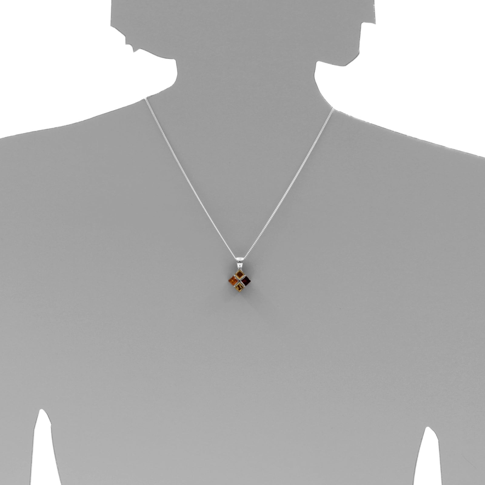 OSTSEE-SCHMUCK Kettenanhänger »- Würfel 11 mm - Silber 925/000 - Bernstein«
