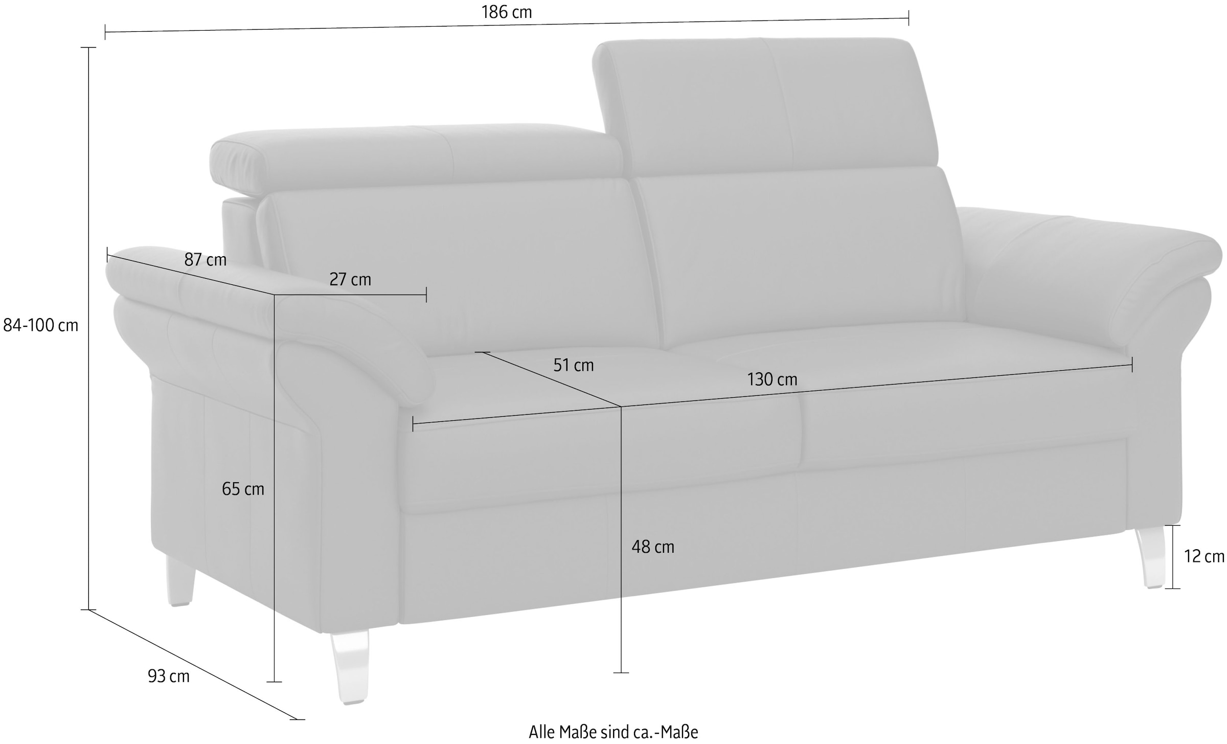 sit&more 2,5-Sitzer »Arngast«, inklusive Federkern und Kopfteilverstellung