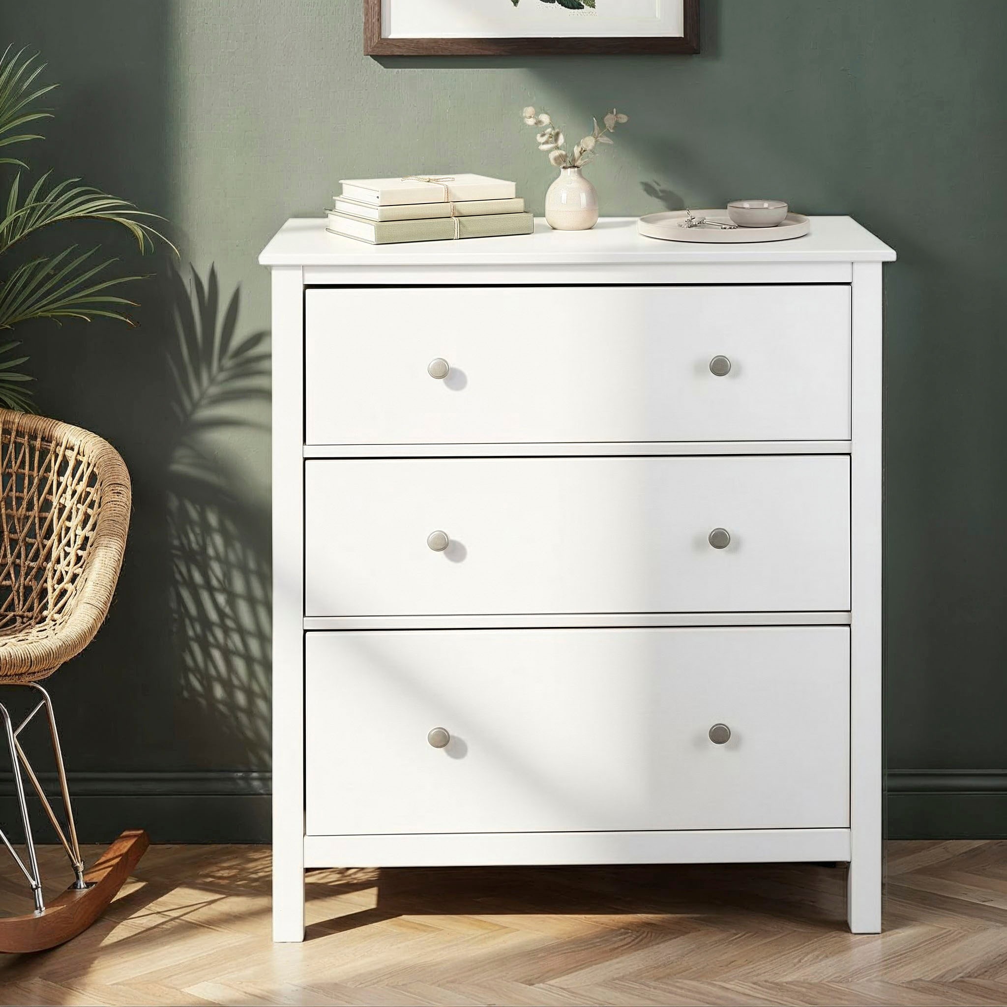Inter Link Schubkastenkommode »Pinora, Kiefer Massivholz, Weiss, 3 Schubladen, 85 x 39,5 x 96 cm« 1 Stk. tlg. Kommode im modernem Skandi Look, viel Stauraum