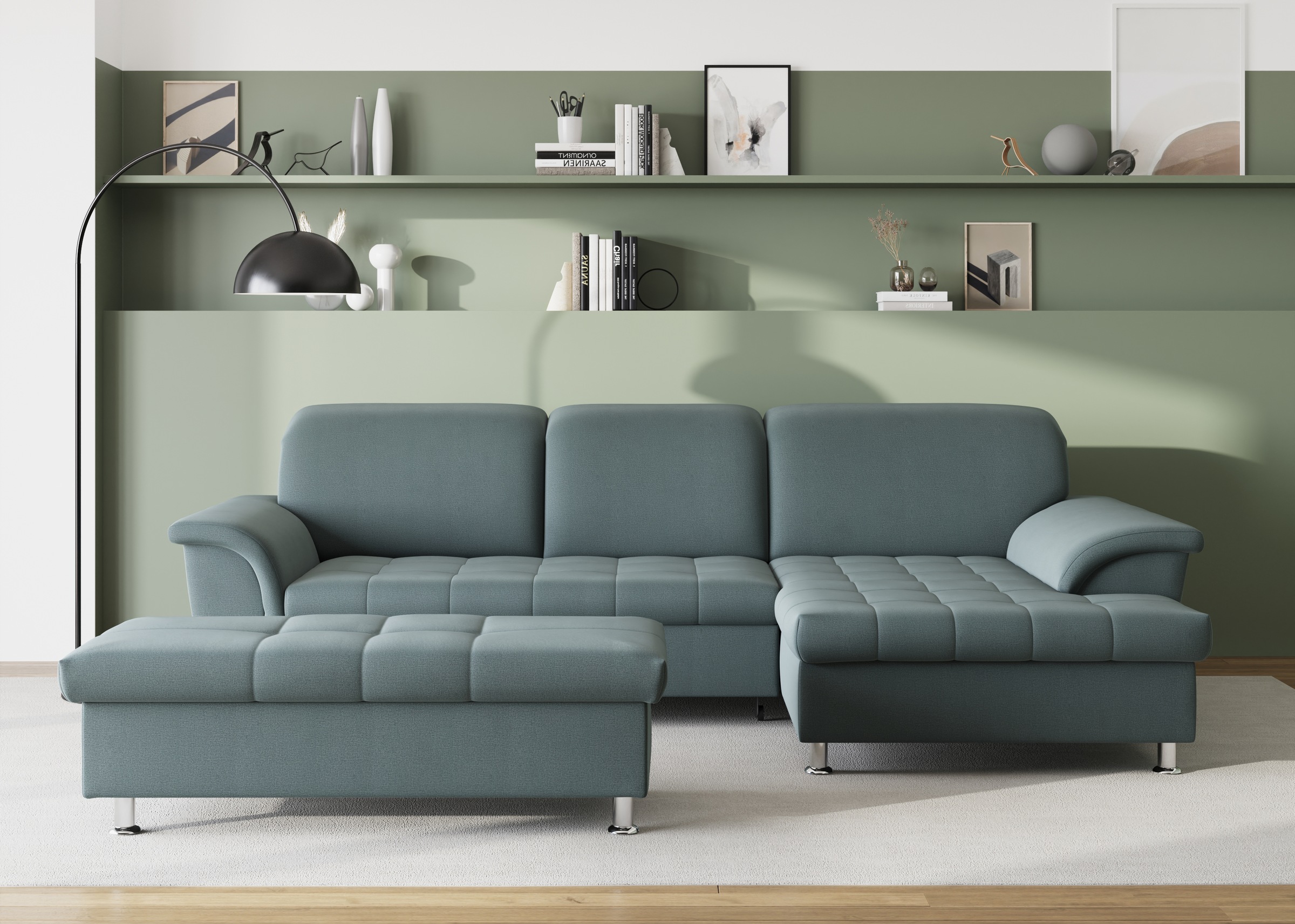 DOMO collection Ecksofa Franzi, wahlweise mit Bettfunktion, Bettkasten und Kopfteilverstellung