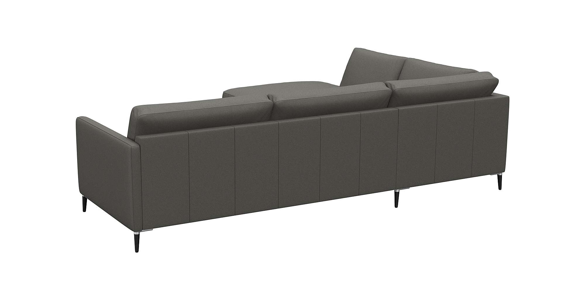 FLEXLUX Ecksofa »Fiore, L-Form«, schmale Armlehnen, Kaltschaum, Füße Alu+schwarz