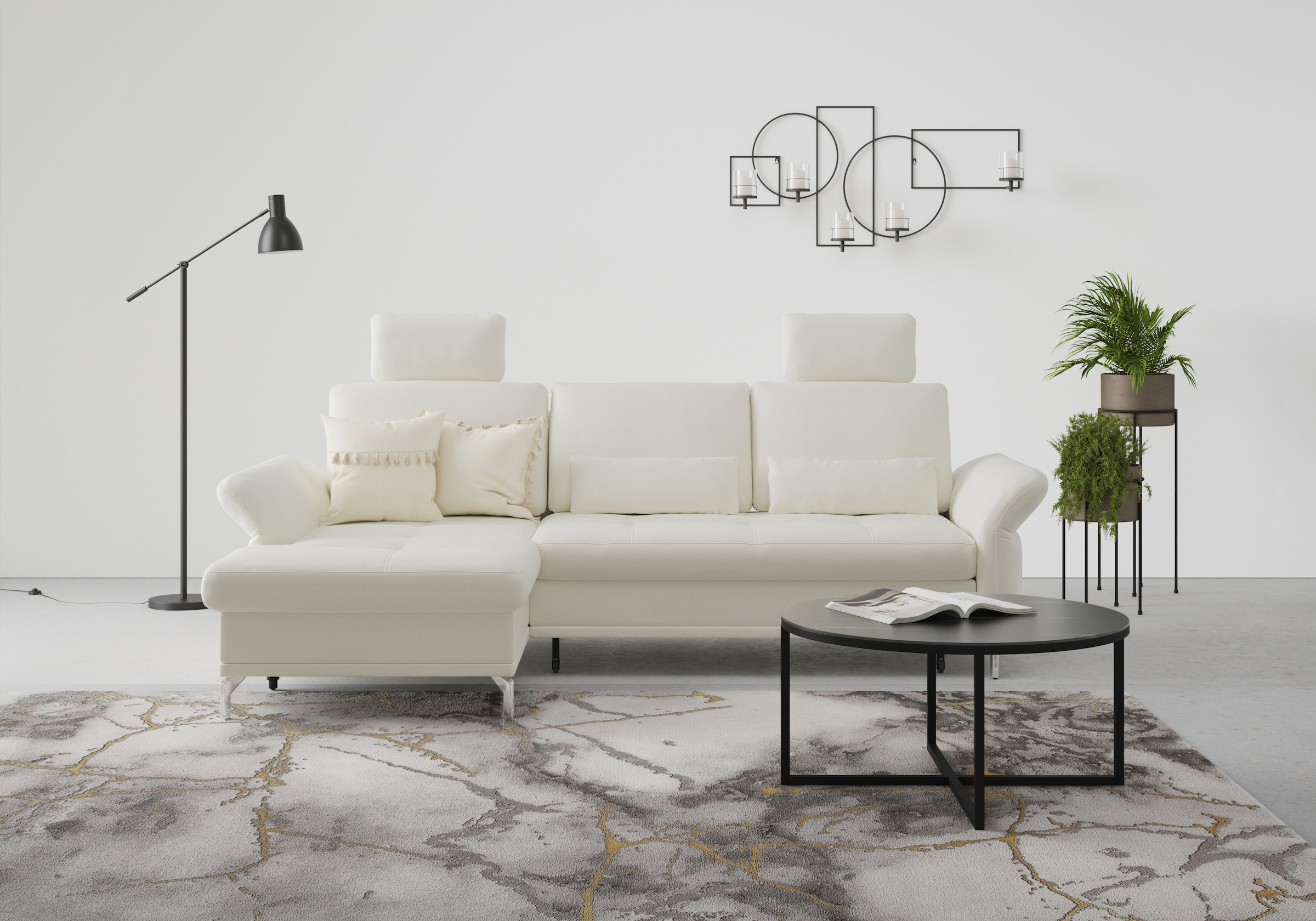 Home affaire Ecksofa "Palm Beach L-Form" Federkern, mit Sitztiefenverstellu günstig online kaufen