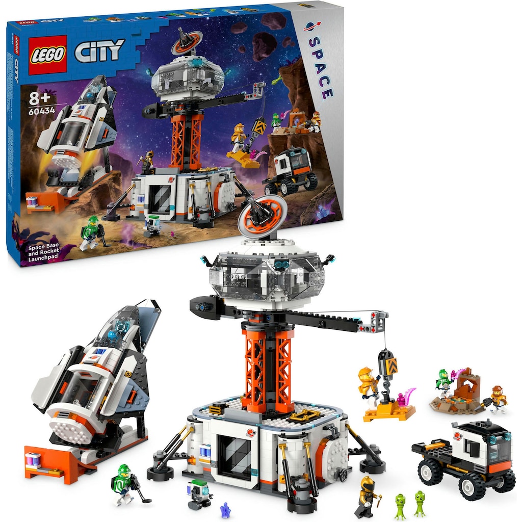 LEGO® Konstruktionsspielsteine »Raumbasis mit Startrampe (60434), LEGO City«, (1422 St.)