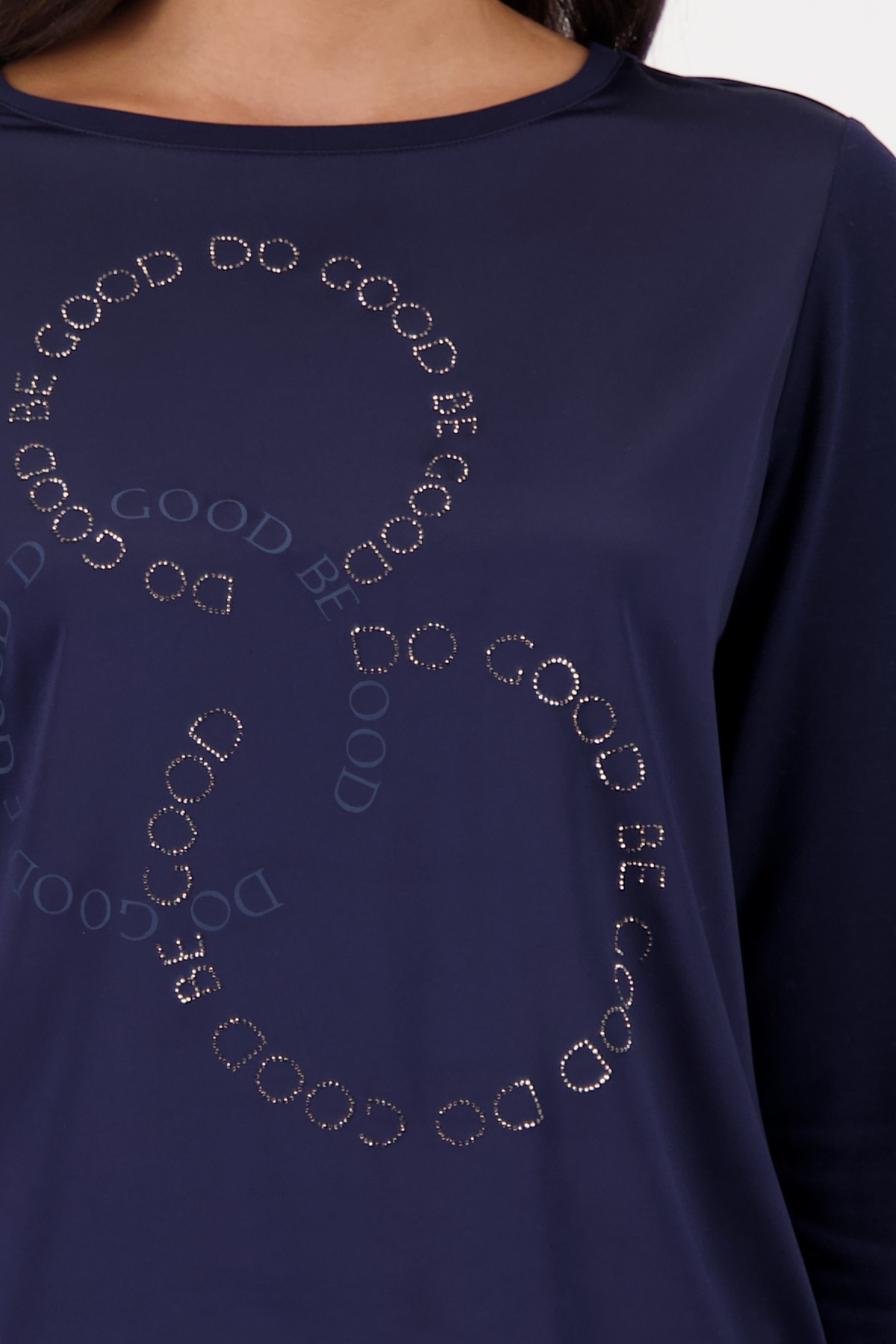 Thumbnail - Monari Schlupfbluse "Schluse Basic Schmuck" mit Folienglanzdruck