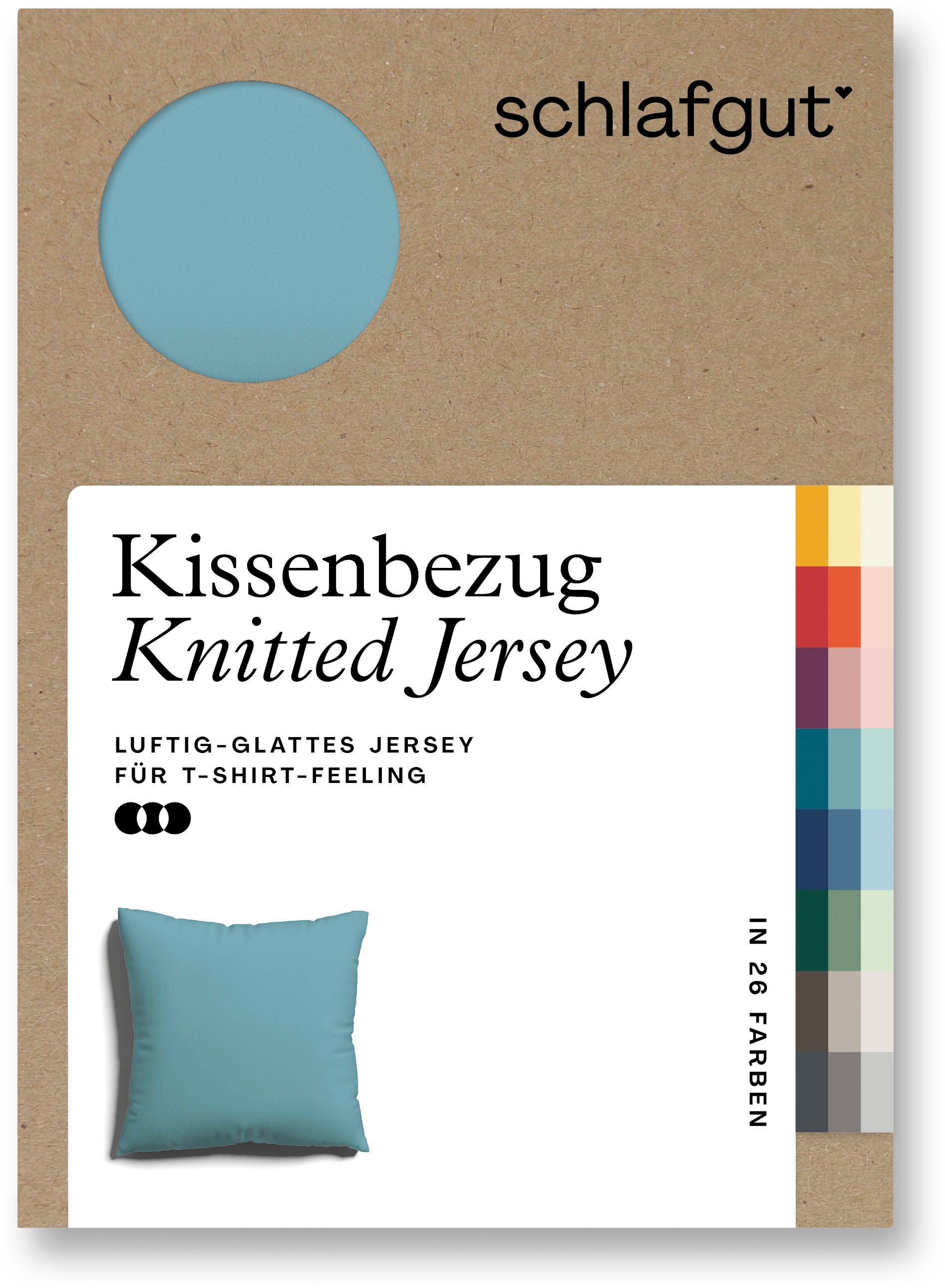 Schlafgut Kissenbezug "Knitted Jersey aus Bio-Baumwolle mit Elasthan, bügelfrei,", (1 St.), besonders fein gestrickt, Ki