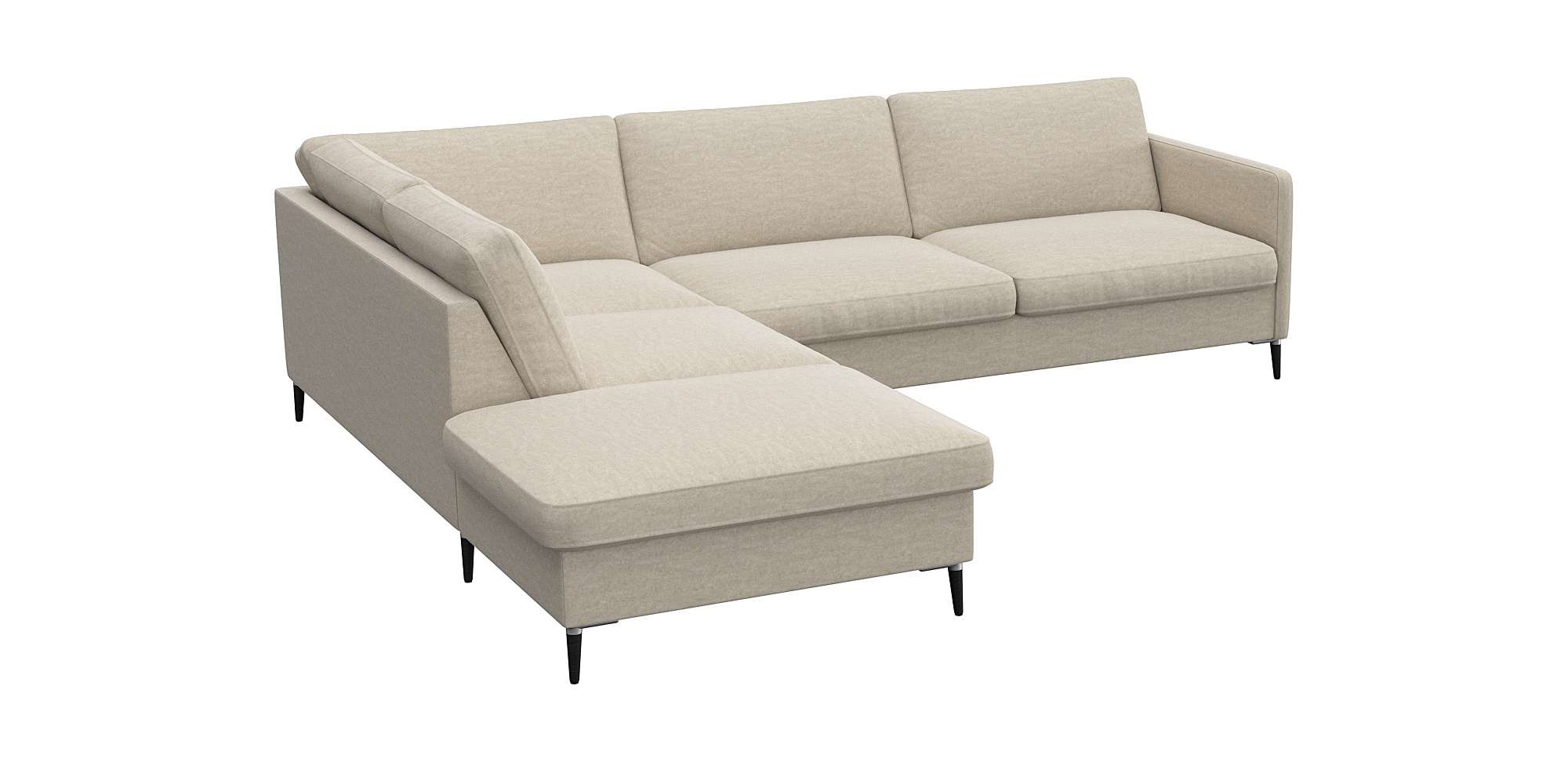 FLEXLUX Ecksofa "Fiore, L-Form", schmale Armlehnen, Kaltschaum, Füße Alu+sc günstig online kaufen