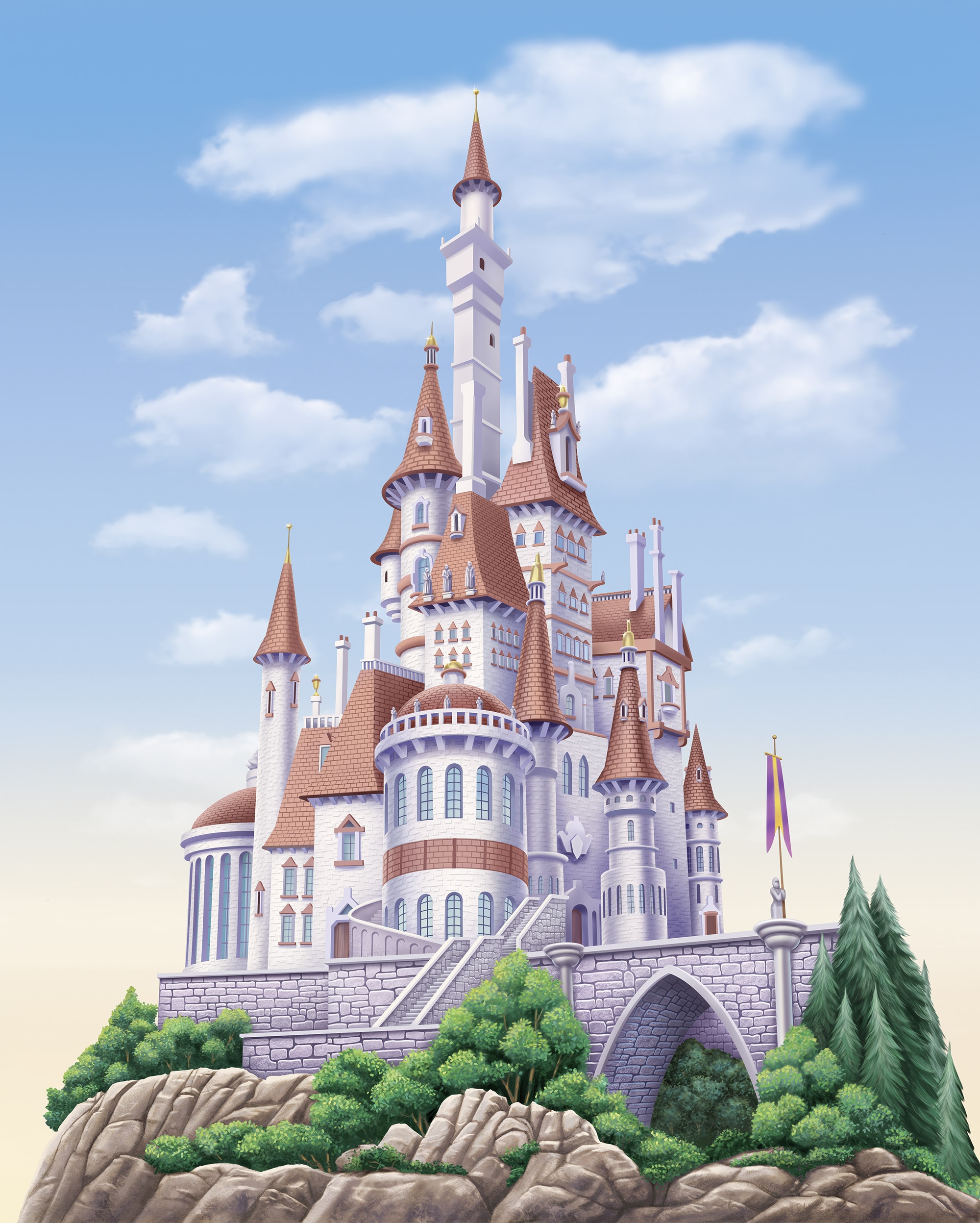 Komar Kindertapete »Disney Princess Belle Castle«, bedruckt